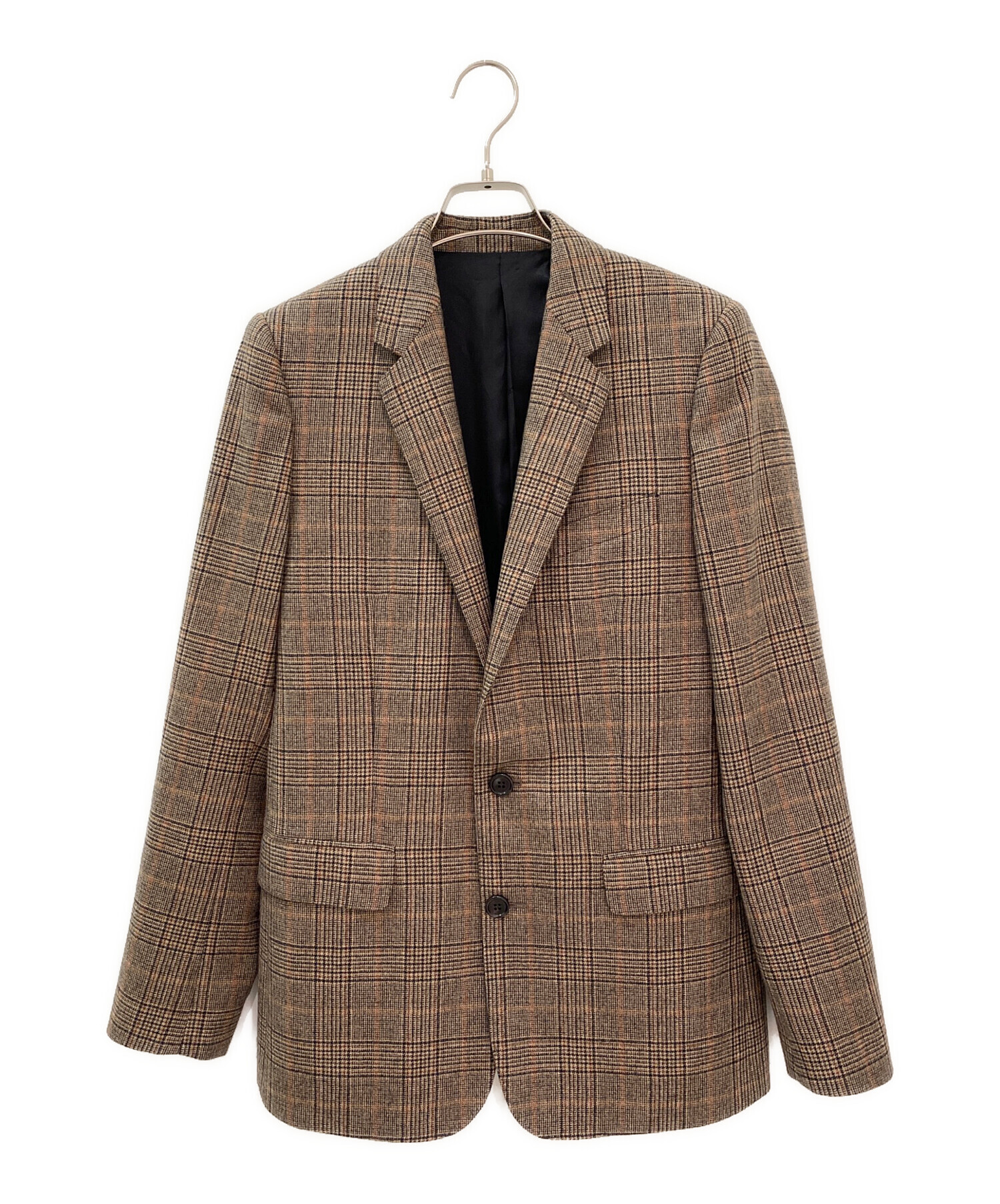 中古・古着通販】CELINE (セリーヌ) チェック2Bジャケット ブラウン
