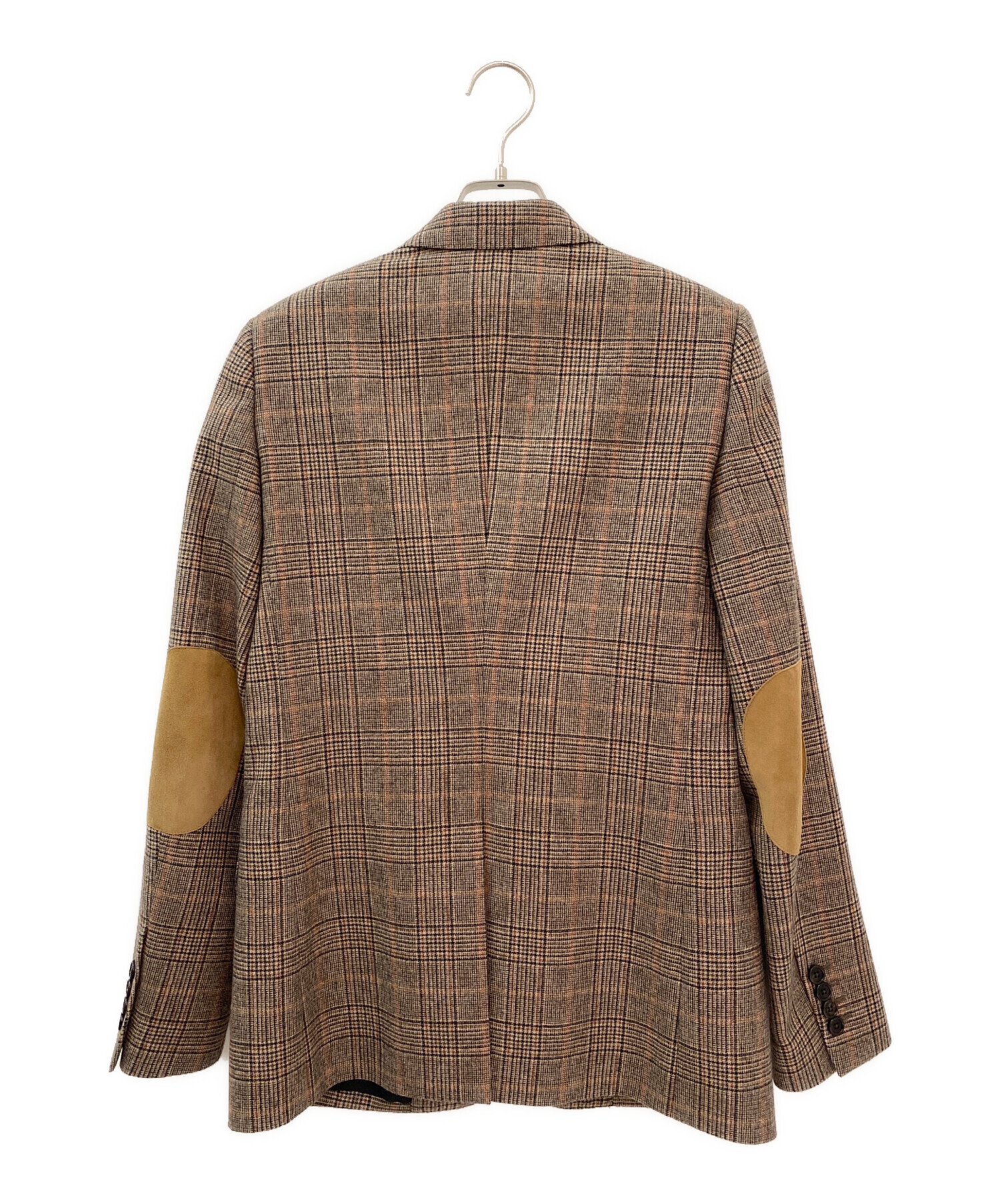中古・古着通販】CELINE (セリーヌ) チェック2Bジャケット ブラウン