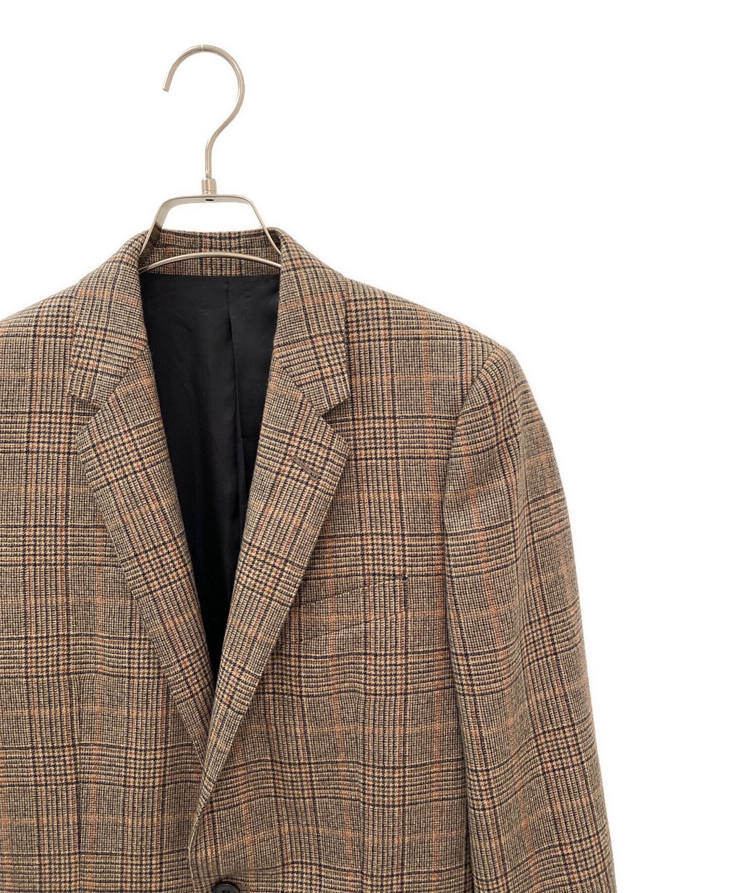 中古・古着通販】CELINE (セリーヌ) チェック2Bジャケット ブラウン