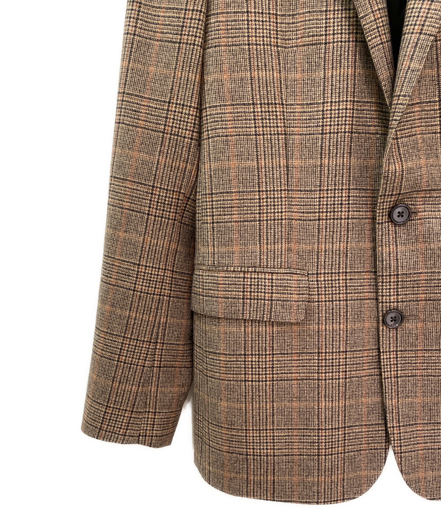 中古・古着通販】CELINE (セリーヌ) チェック2Bジャケット ブラウン