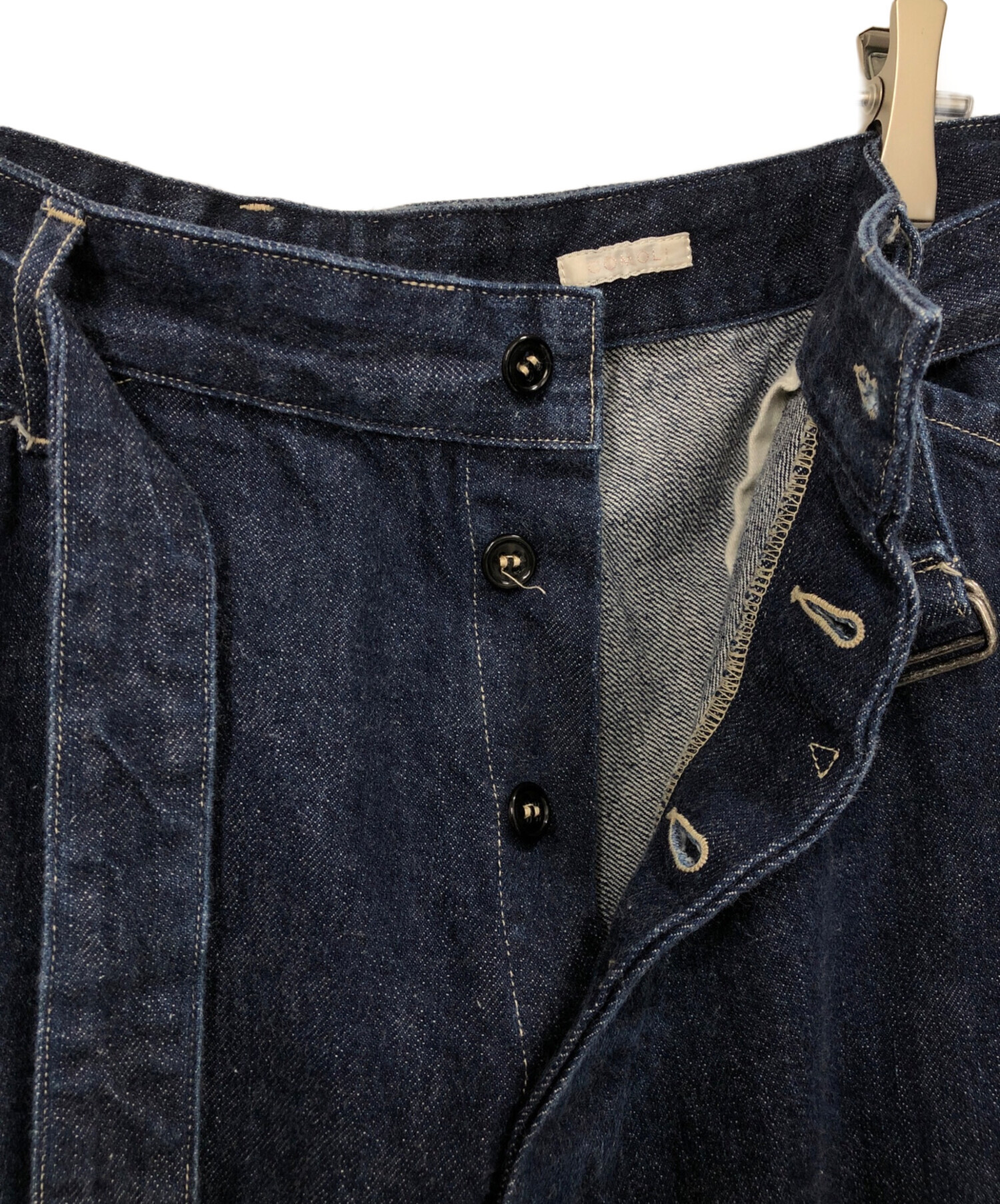 中古・古着通販】COMOLI (コモリ) デニムベルテッドパンツ インディゴ