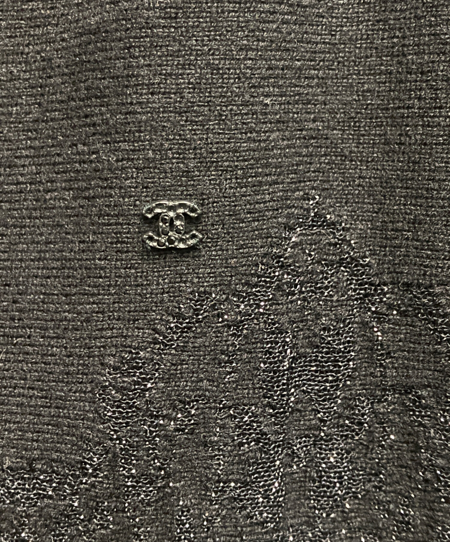 中古・古着通販】CHANEL (シャネル) ラメニットスカート ブラック