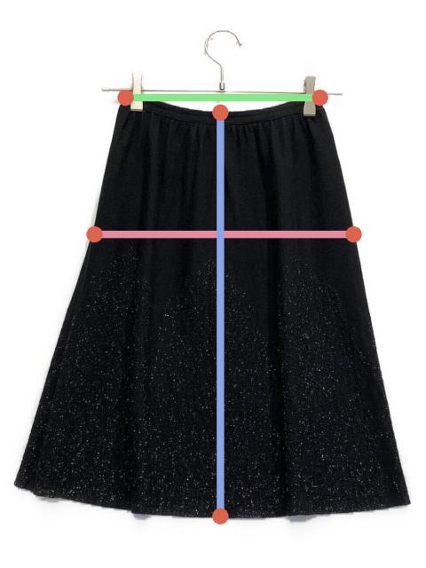 中古・古着通販】CHANEL (シャネル) ラメニットスカート ブラック