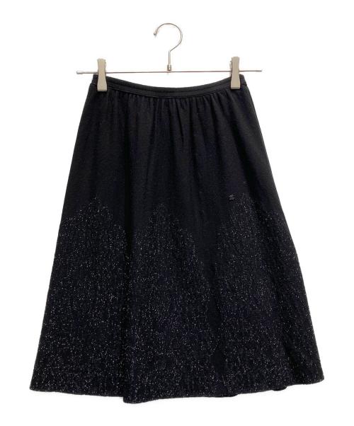 オールド シャネル 38 スカート 仏製 中古・古着通販】CHANEL (シャネル) ラメニットスカート ブラック