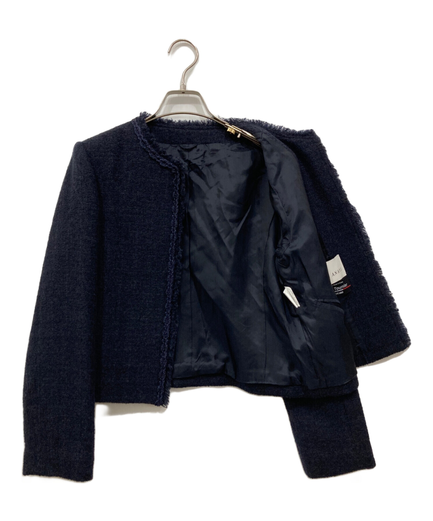 中古・古着通販】ANAYI (アナイ) ネイビーツイードクルージャケット
