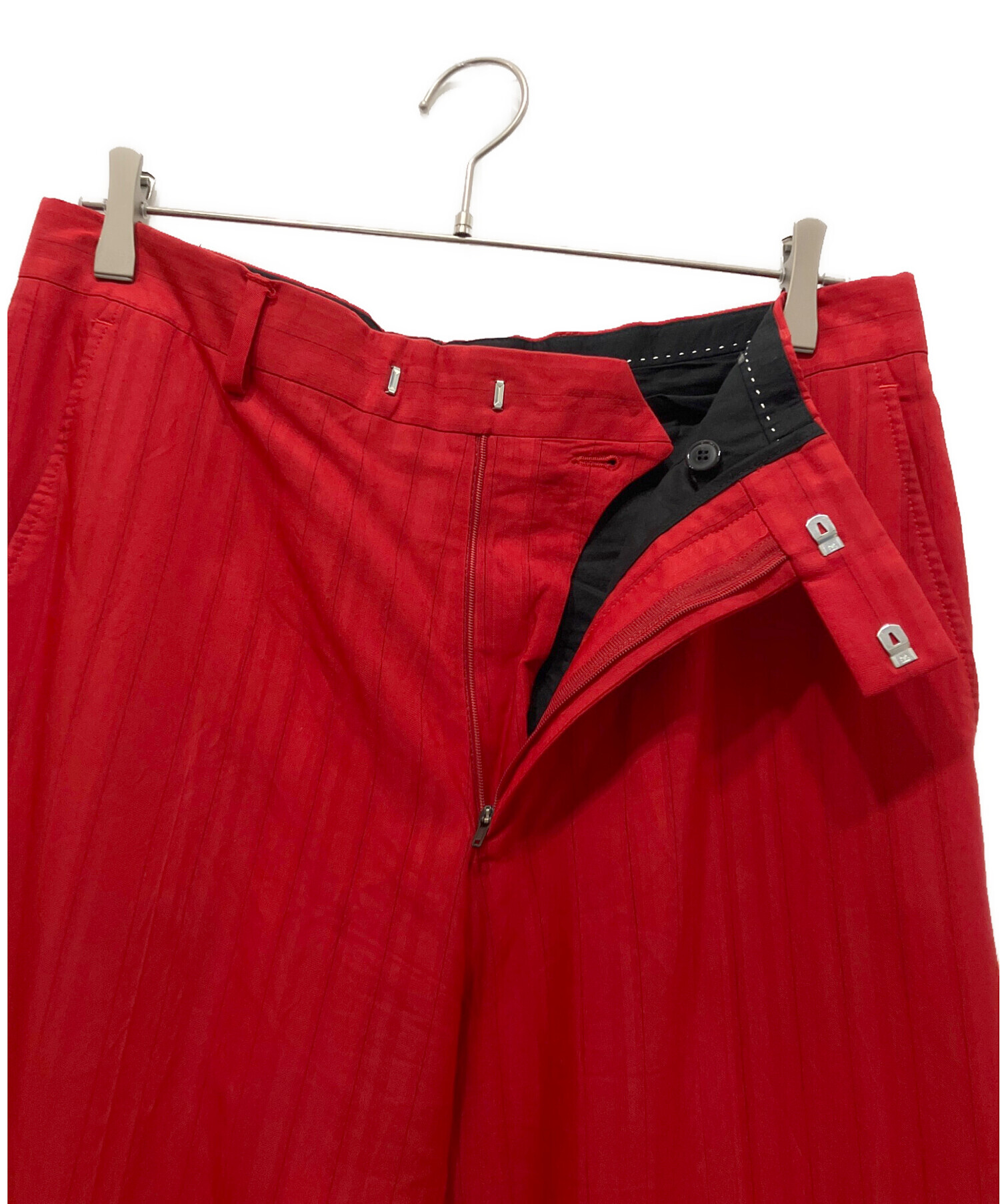 dries van noten 赤スラックスパンツ 中古・古着通販】DRIES VAN NOTEN (ドリスヴァンノッテン) ストライプ