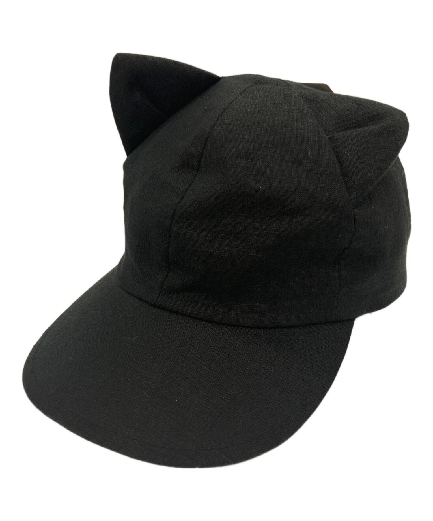 中古・古着通販】zukin (ズキン) 猫耳リネンCAP ブラック サイズ:M～S