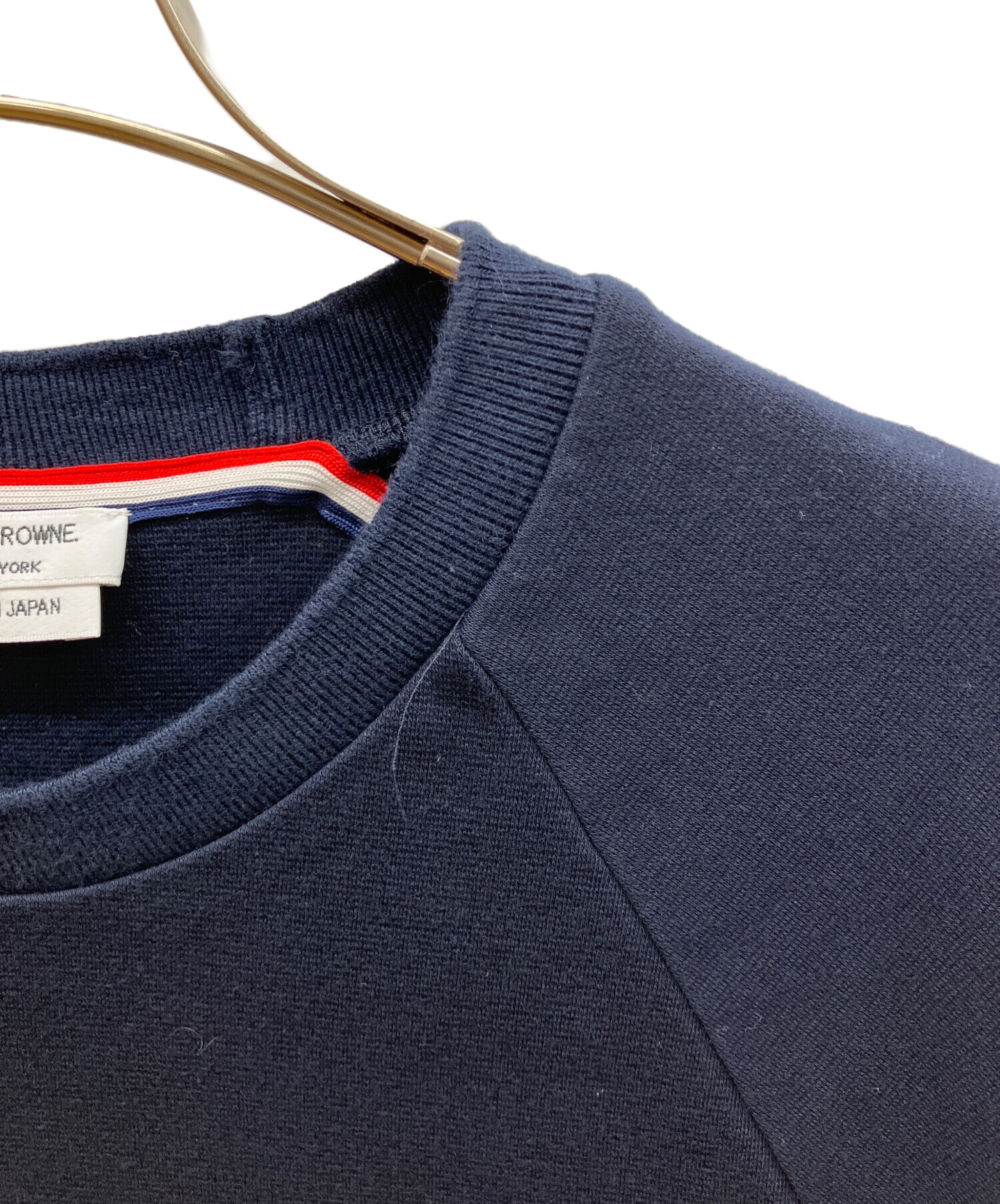 THOM BROWNE(トムブラウン) トレーナー サイズ0 XS レディース美品  - ダークネイビー×白×マルチ 長袖/ボーダー THOM BROWNE - トムブラウン THOM BROWNE ニットの通販 by KOMEHYO