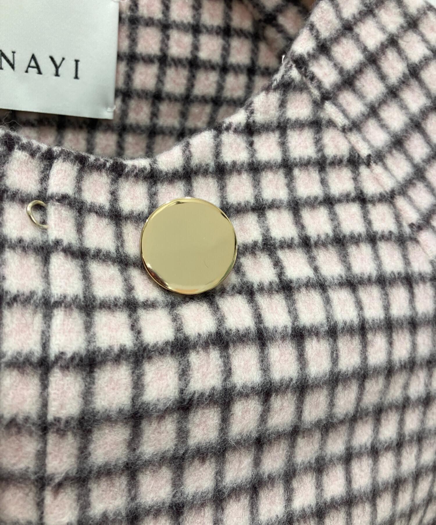 中古・古着通販】ANAYI (アナイ) リバーチェックケープコート ピンク 