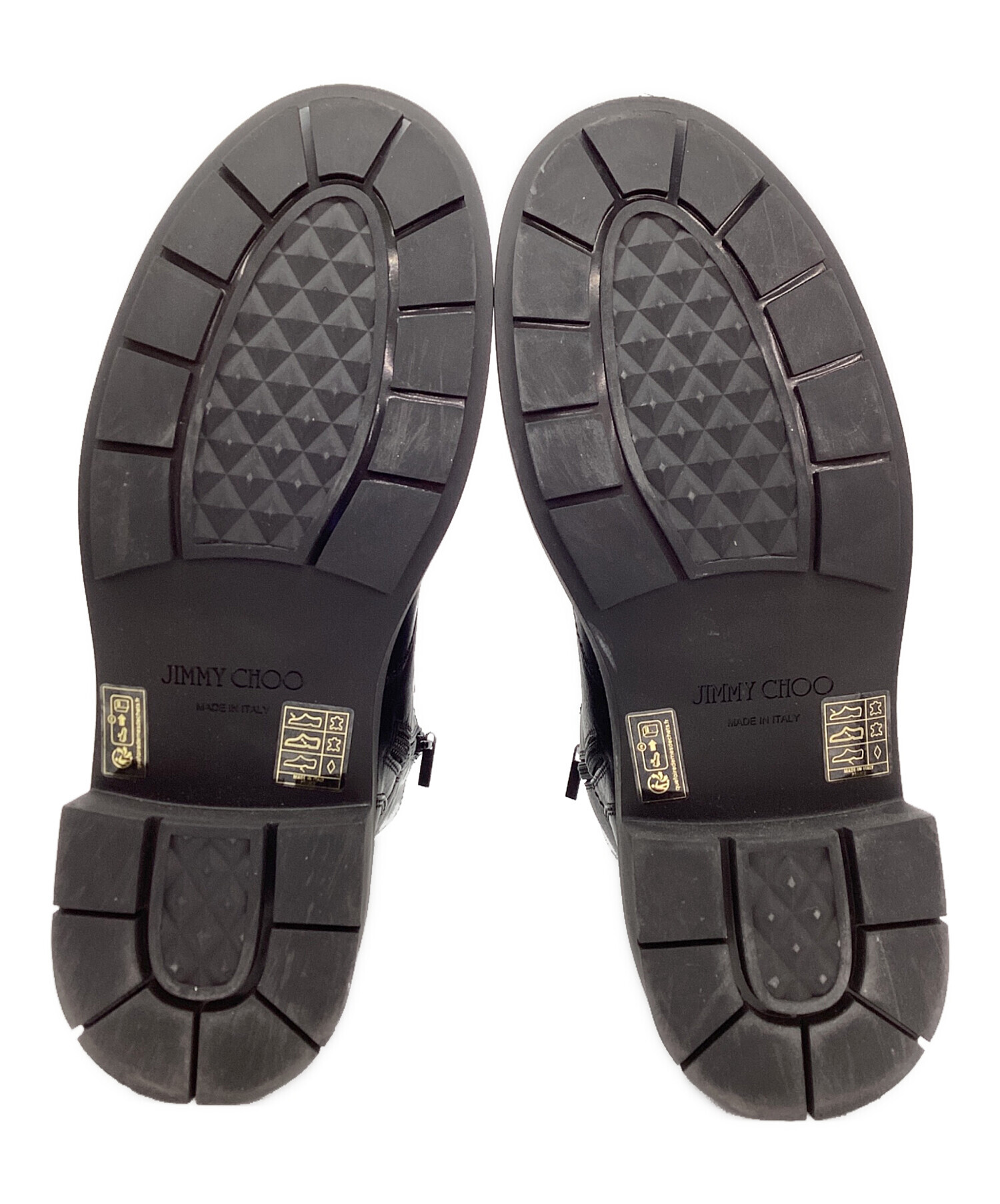 美品 JIMMY CHOO ブラック ミリタリーブーツ 38 中古・古着通販】JIMMY CHOO (ジミーチュウ) ブーツ ブラック サイズ