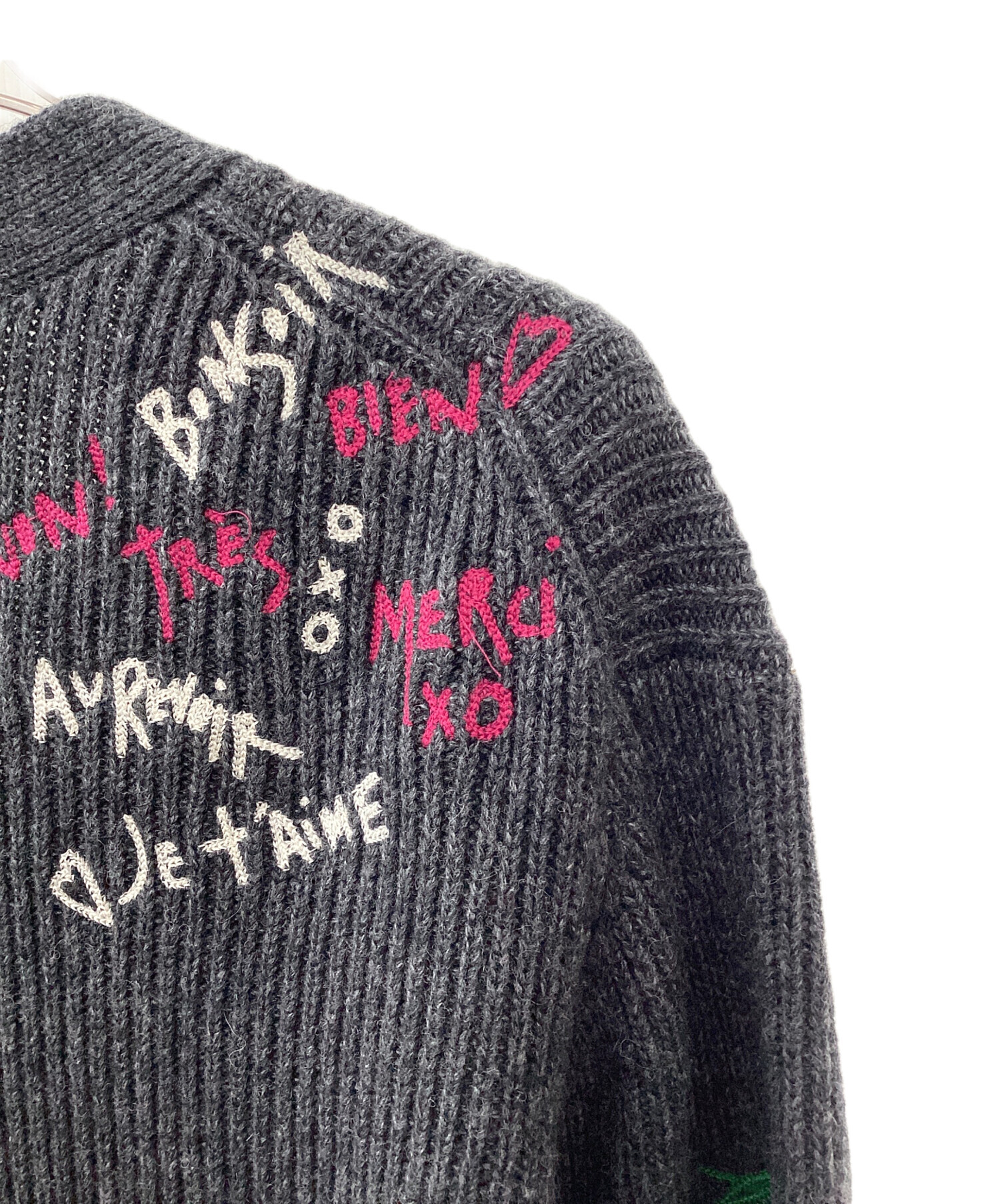 中古・古着通販】Loungedress (ラウンジドレス) ロゴ刺繍カーディガン