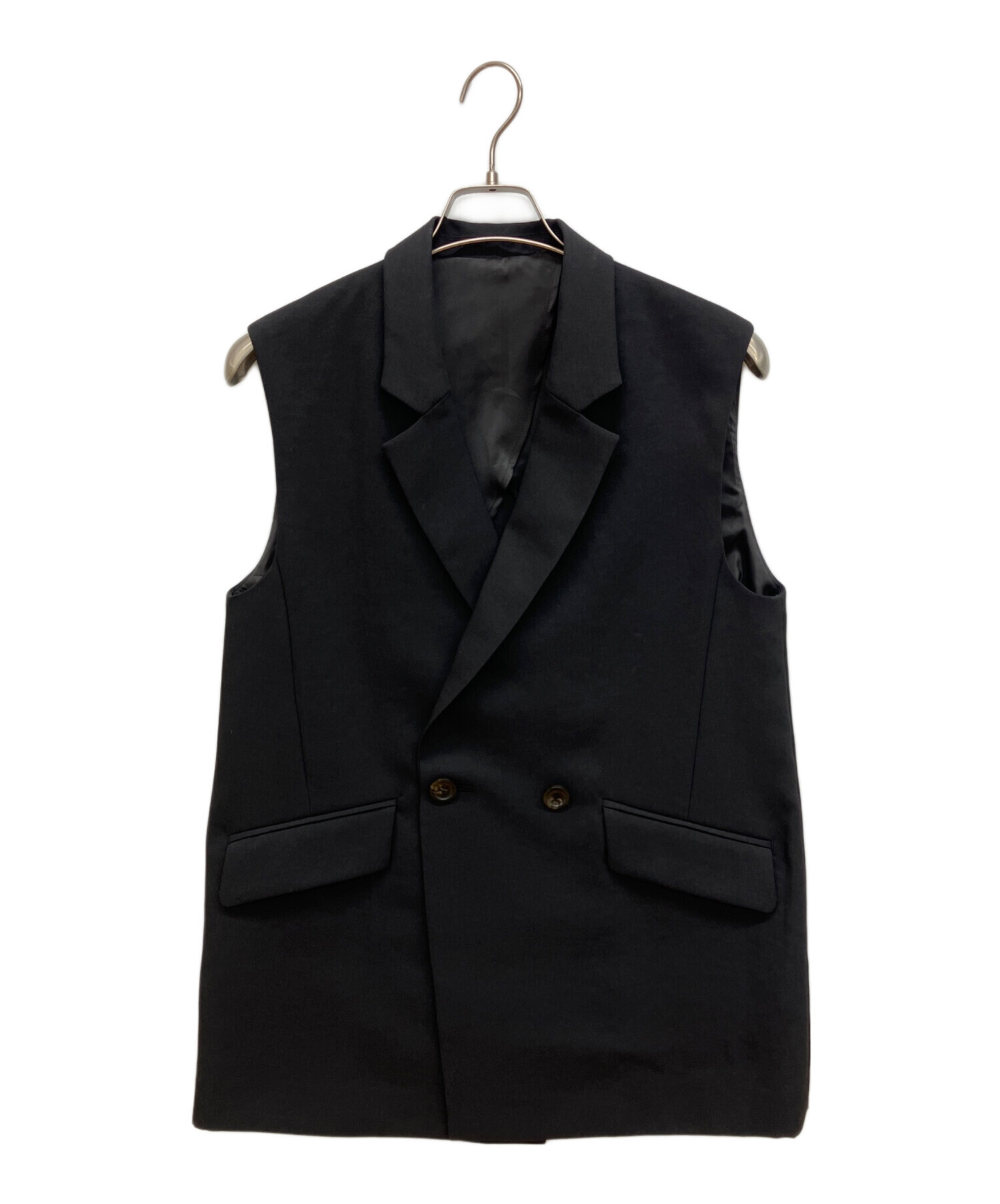 【Noble】ロングベントジレ2 （38） 中古・古着通販】Noble (ノーブル) ロングベントジレ ブラック サイズ