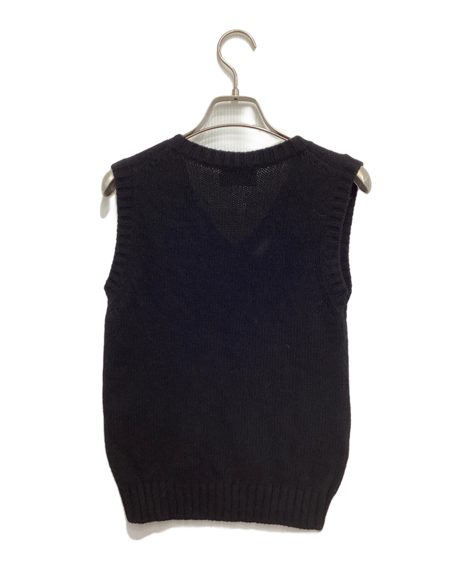 中古・古着通販】PRADA (プラダ) ウールカシミヤニットベスト ブラック