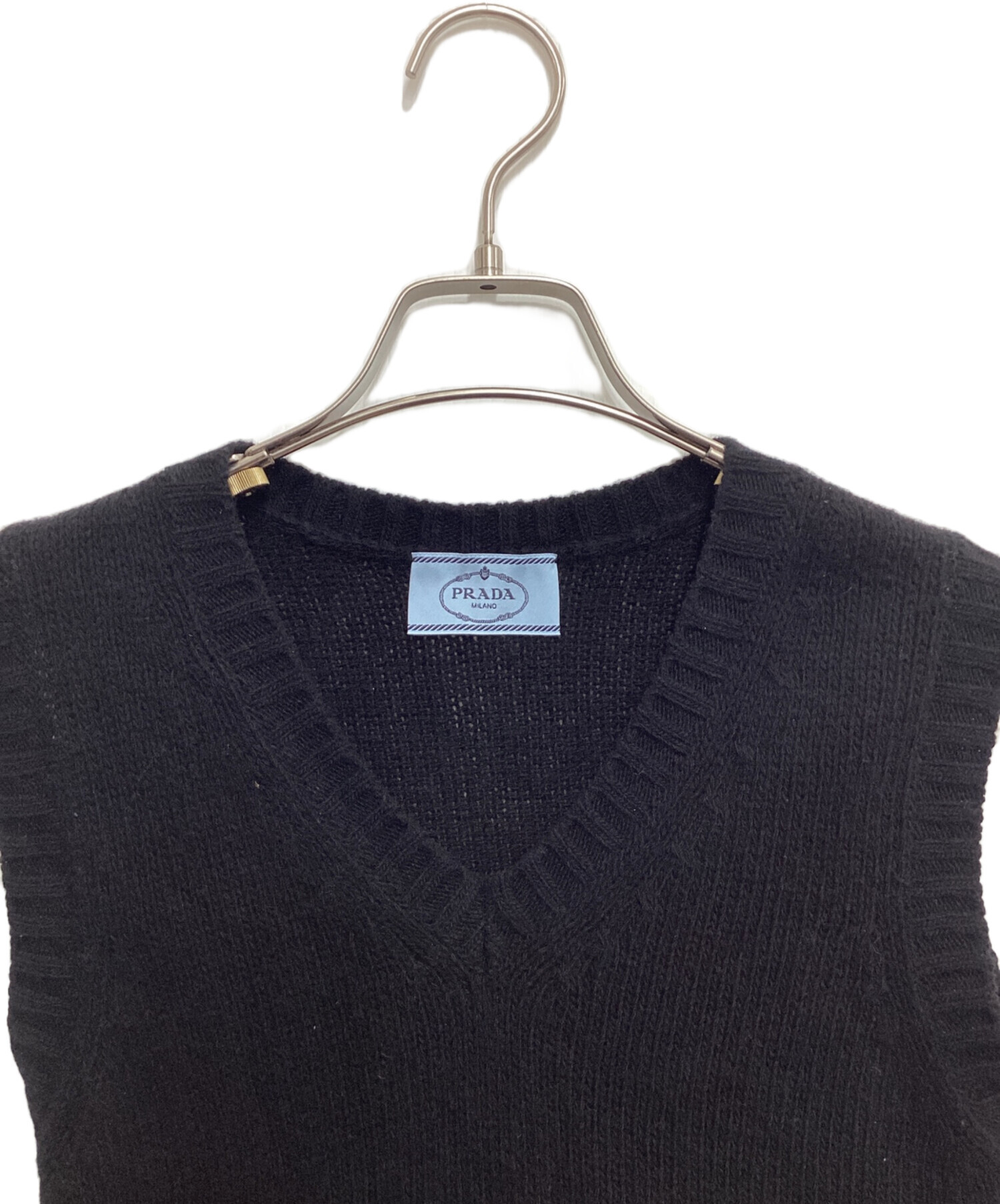 中古・古着通販】PRADA (プラダ) ウールカシミヤニットベスト ブラック