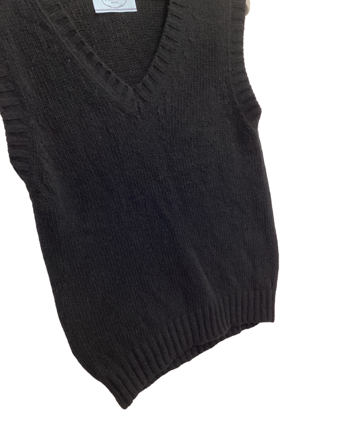 中古・古着通販】PRADA (プラダ) ウールカシミヤニットベスト ブラック