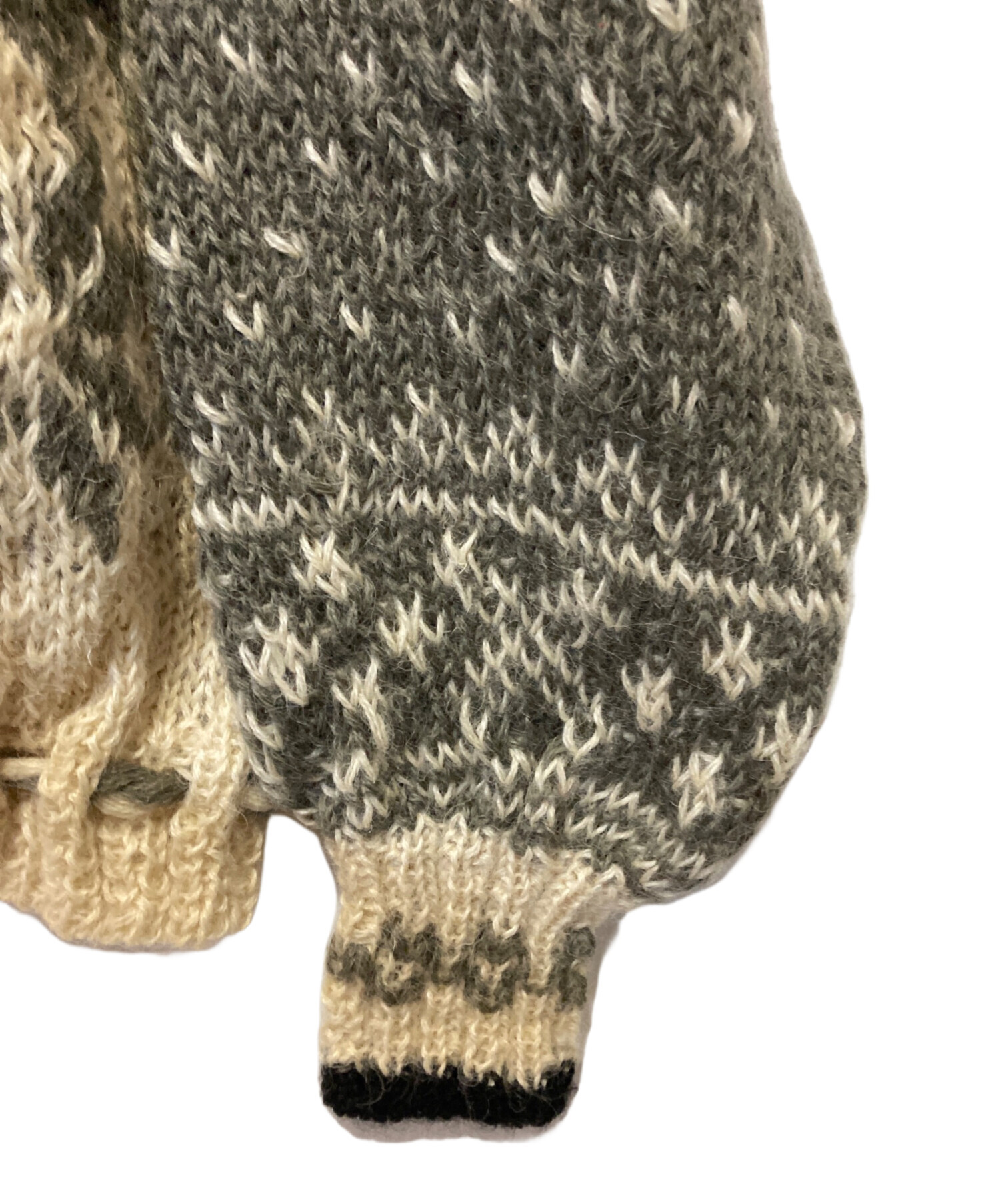 ピンクハウス ノルディック クルーネックカーディガン　グレー 中古・古着通販】PINK HOUSE (ピンクハウス) ノルディック柄