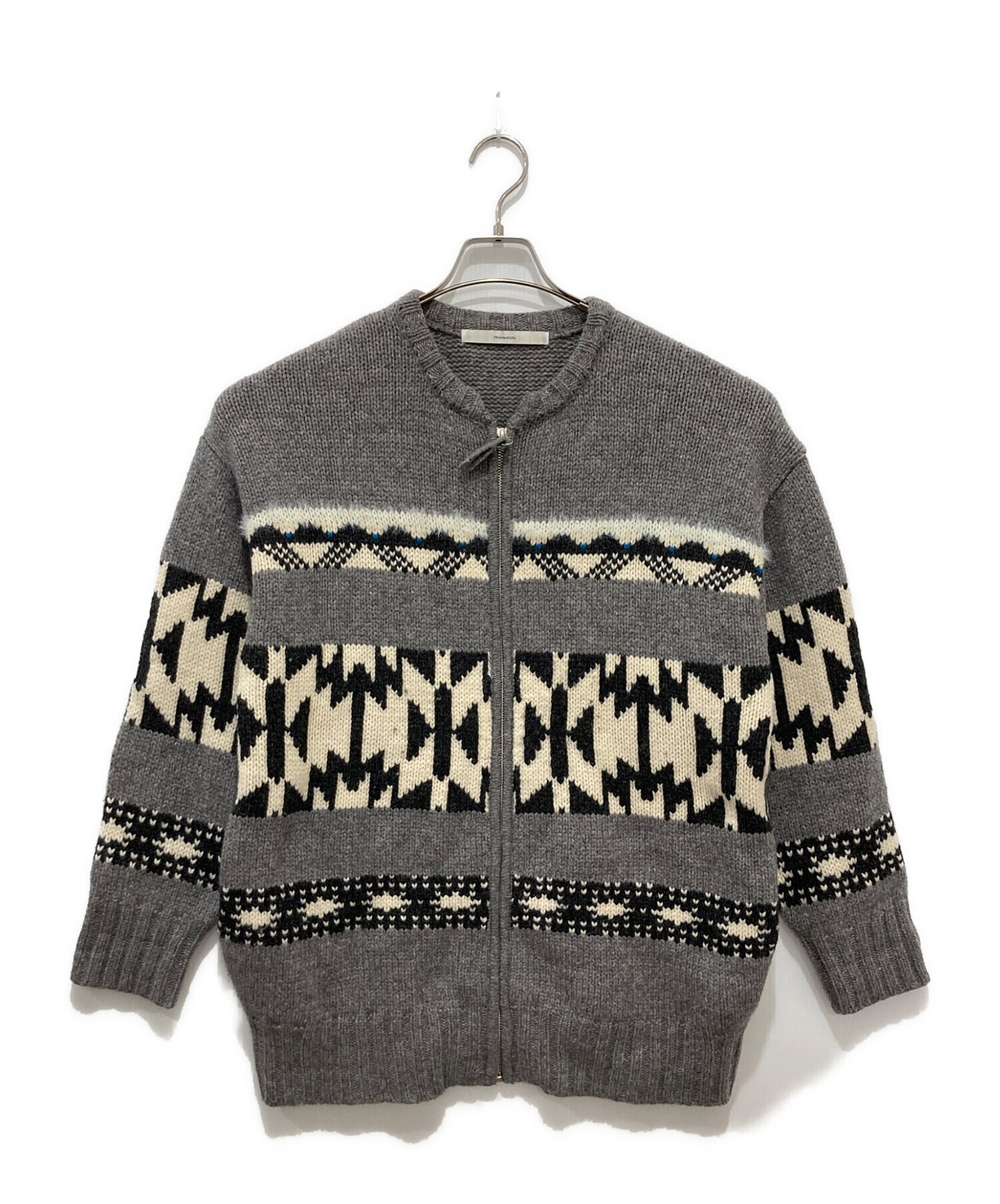 FRAMeWORK　フレームワーク　ジャガードジップカーディガン 中古・古着通販】FRAMeWORK (フレームワーク) ジャガードZIP