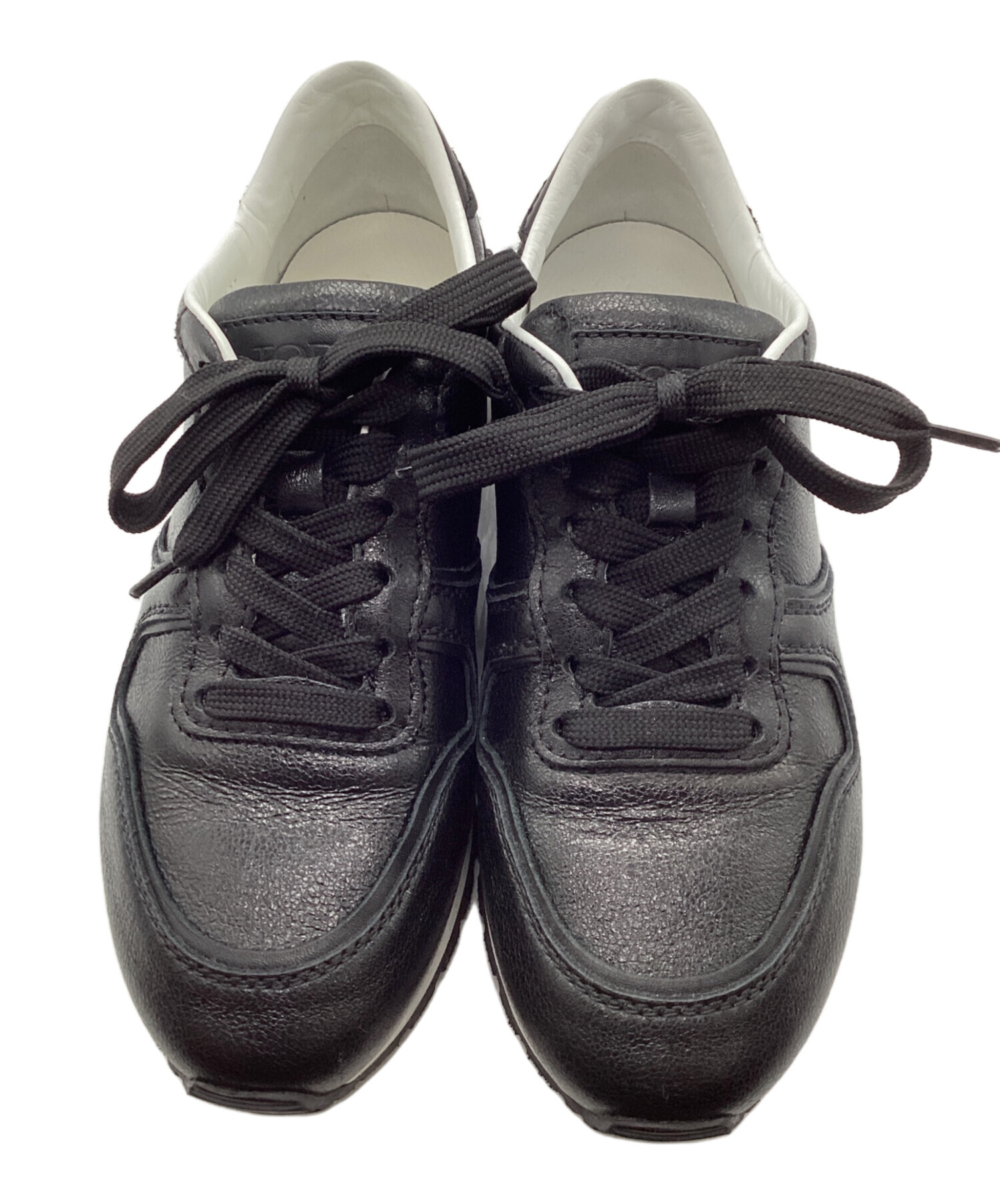 TOD'S トッズ レディース スニーカー 黒 レザーニット24.5cm37 中古・古着通販】TOD'S (トッズ) Sportivo Yo Allacciata ブラック