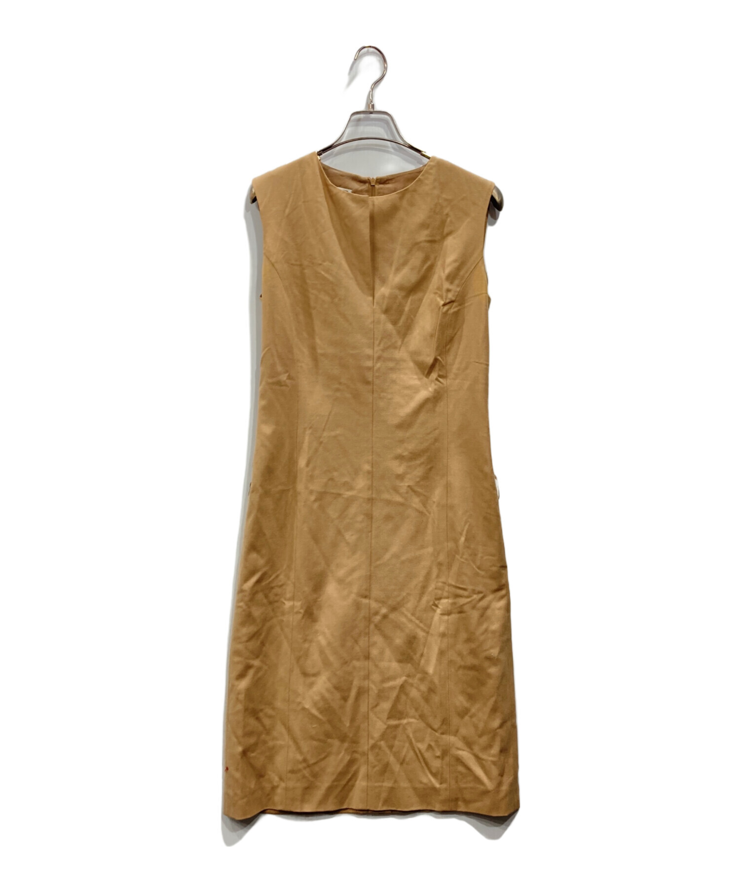 JIL SANDER ベージュ ノースリーブ ワンピース 中古・古着通販】JIL SANDER (ジルサンダー) ノースリーブワンピース