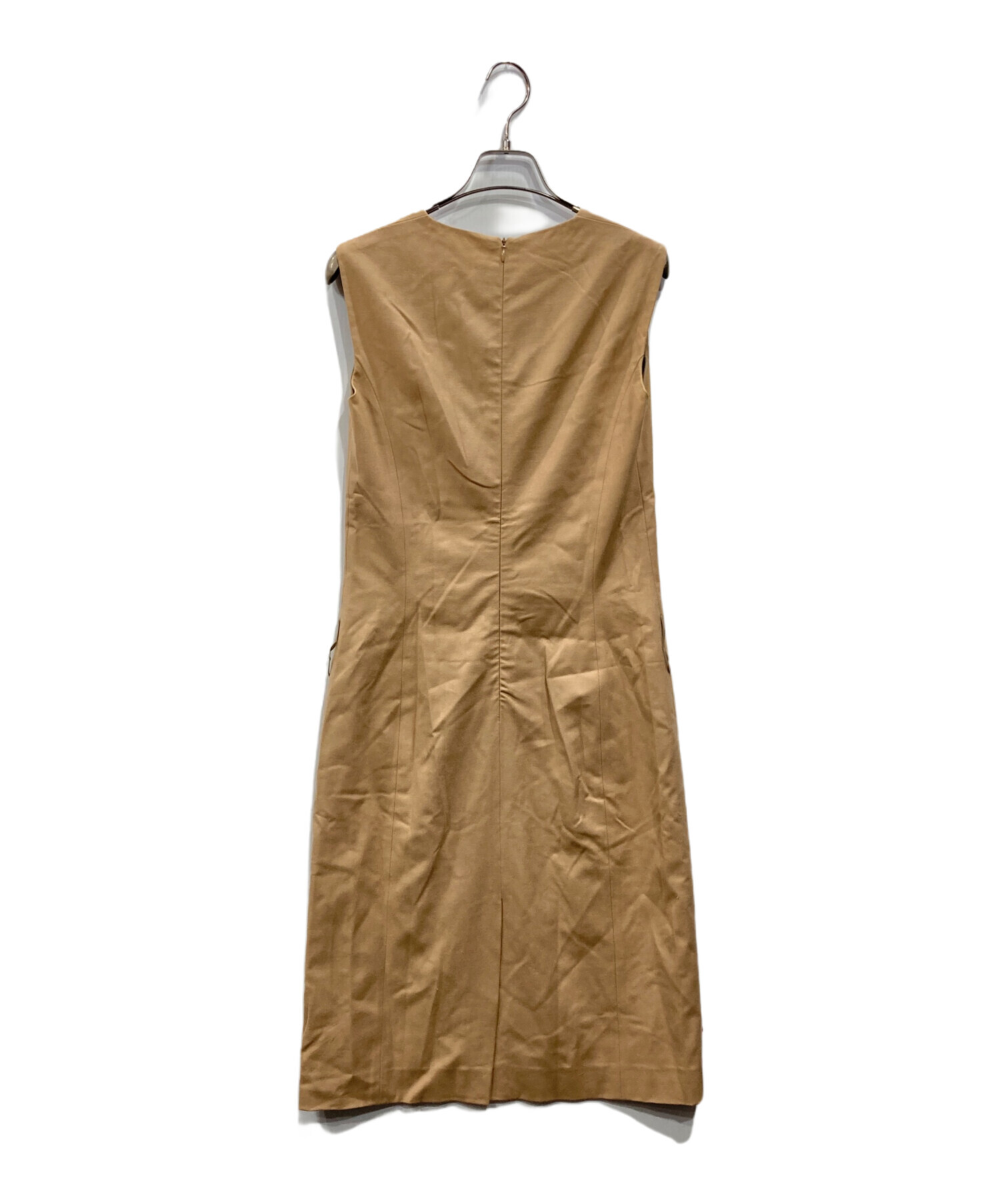 JIL SANDER ベージュ ノースリーブ ワンピース 中古・古着通販】JIL SANDER (ジルサンダー) ノースリーブワンピース