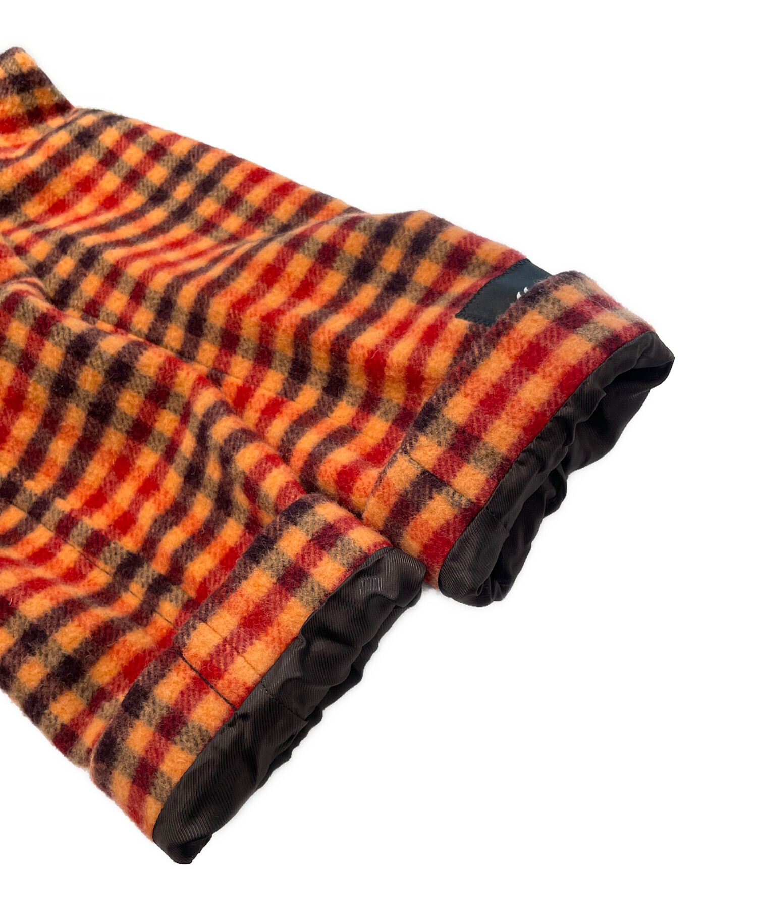 中古・古着通販】MARNI (マルニ) チェックロングコート レッド サイズ