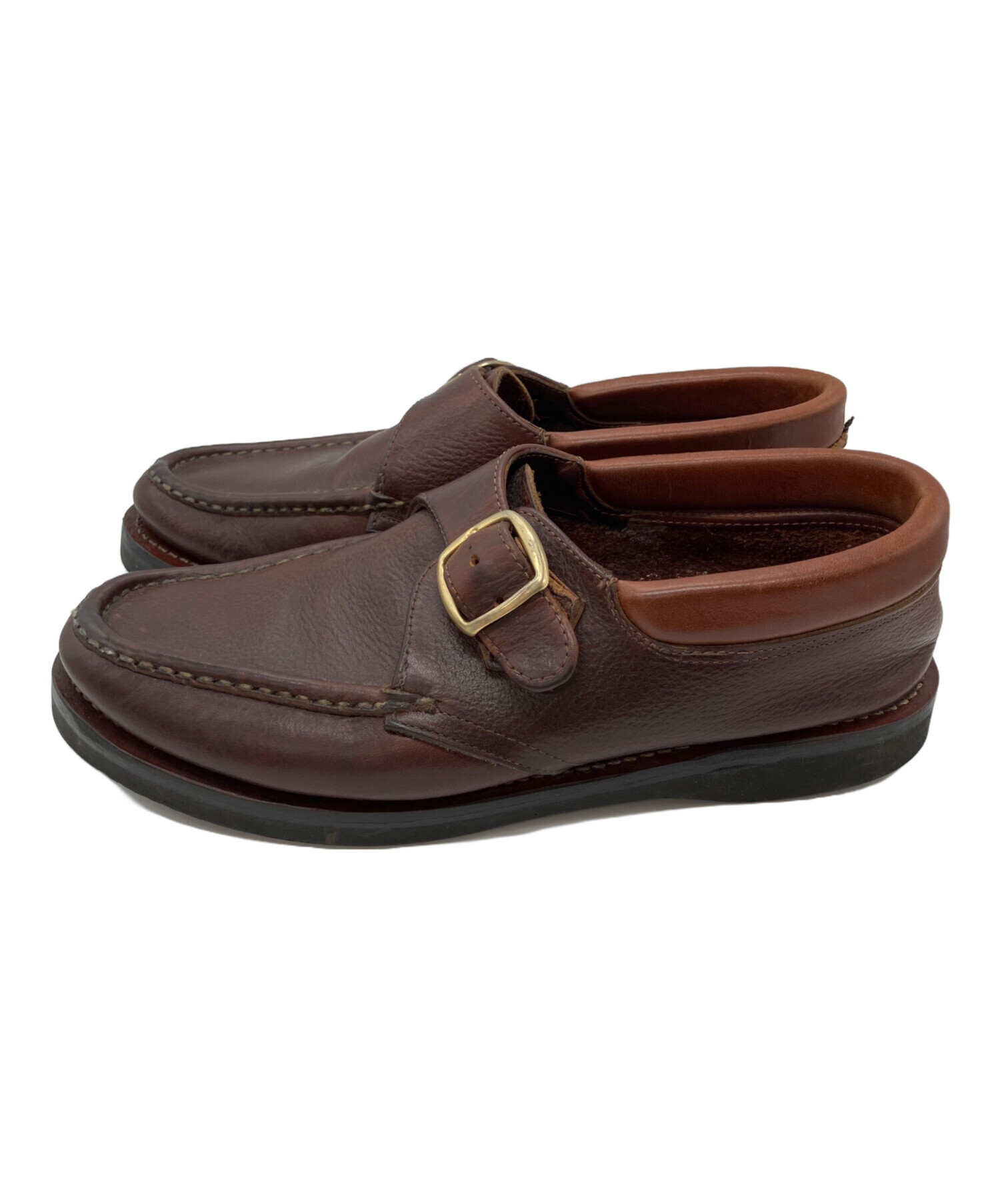 ま*ひ様 ラッセルモカシン　ブラウンレザーモカシンシューズ8 1/2サイズ 中古・古着通販】RUSSELL MOCCASIN (ラッセルモカシン) モンク
