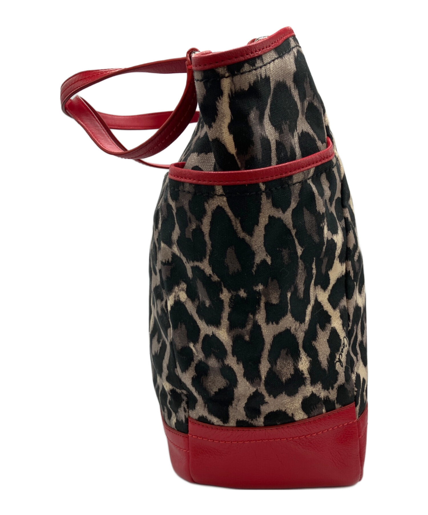 中古・古着通販】COACH (コーチ) レオパード柄×レザートートバッグ