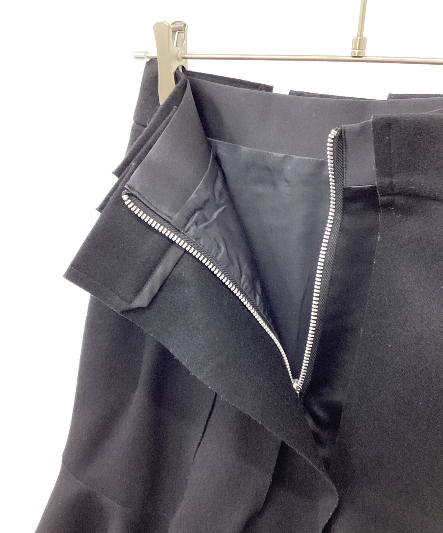 中古・古着通販】sacai (サカイ) ウールメルトンスカート ブラック