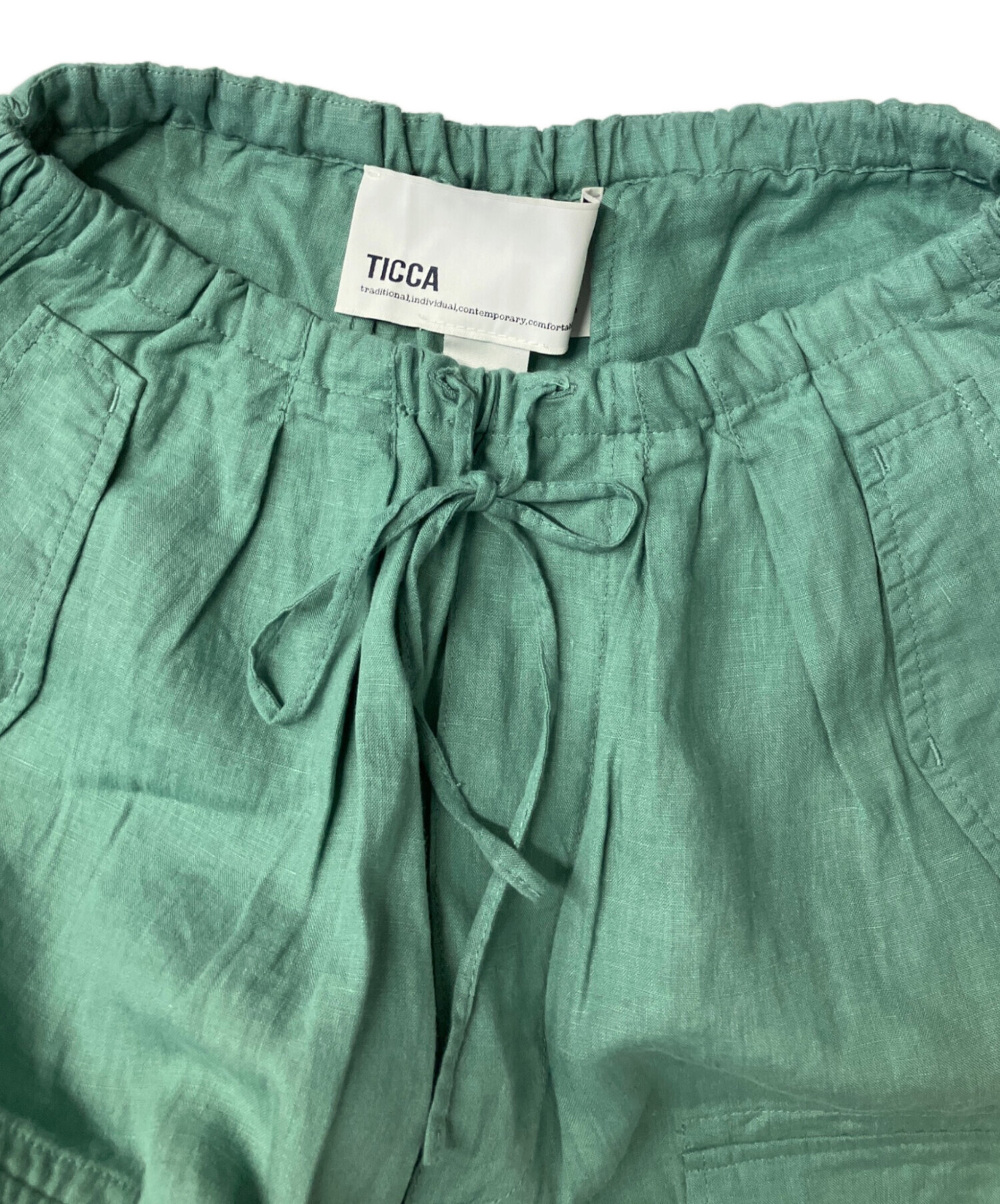 中古・古着通販】ticca (ティッカ) リネンカーゴパンツ グリーン