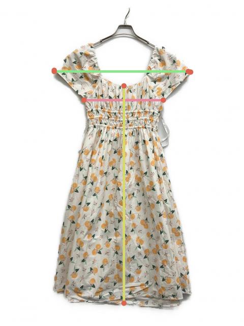 ケイトスペード イエローアイレットドレス ティアード カットワーク ベルトリボン 中古・古着通販】Kate Spade (ケイトスペード) オレンジ トス スクエア