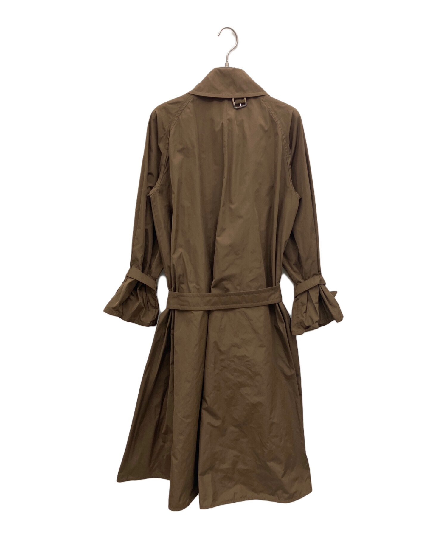 マックスマーラ　Max Mara レザー　トレンチコート　革　ダークブラウン 中古・古着通販】MaxMara (マックスマーラ) タフタトレンチコート
