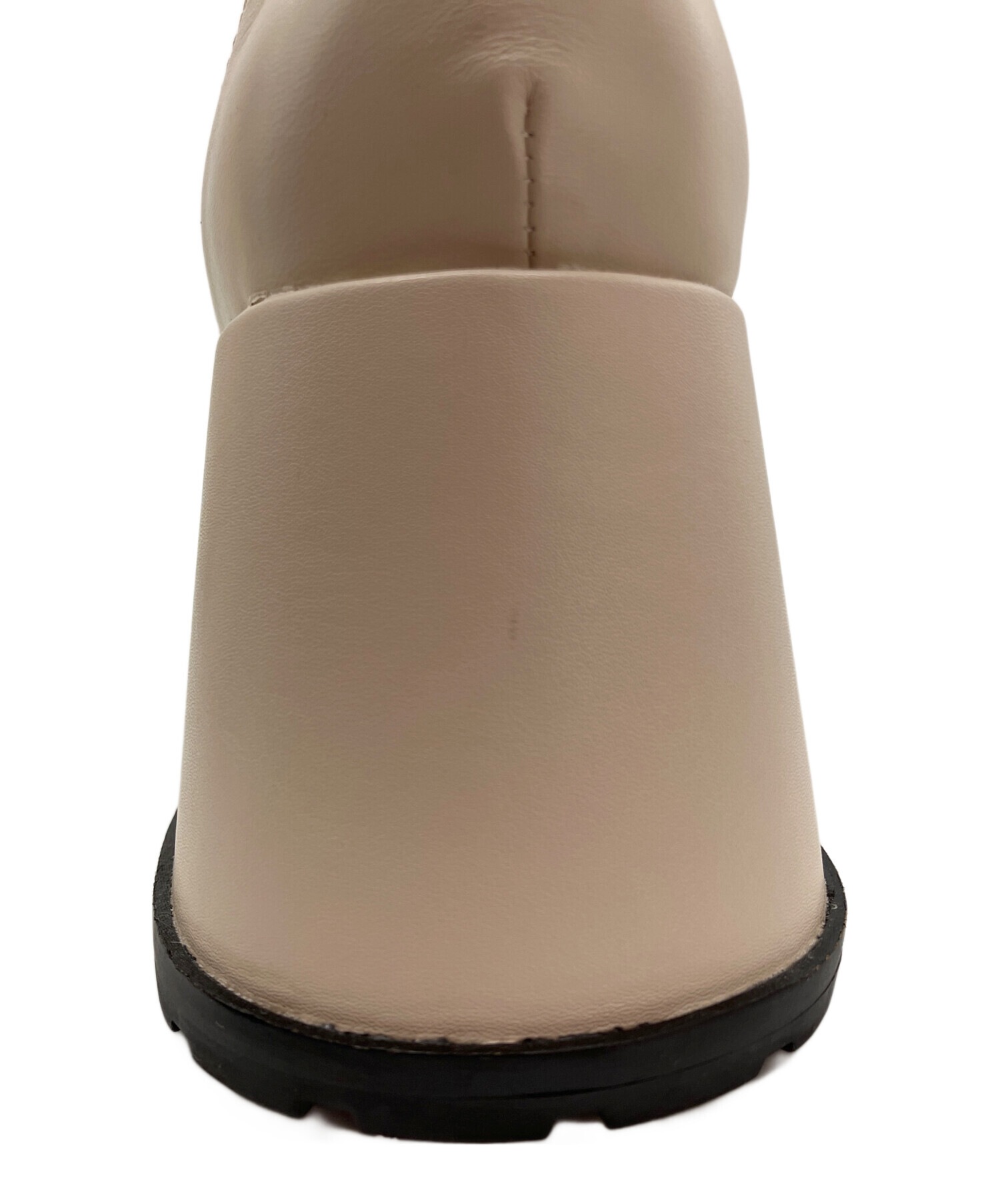 中古・古着通販】MANA (マナ) 厚底ショートブーツ アイボリー サイズ