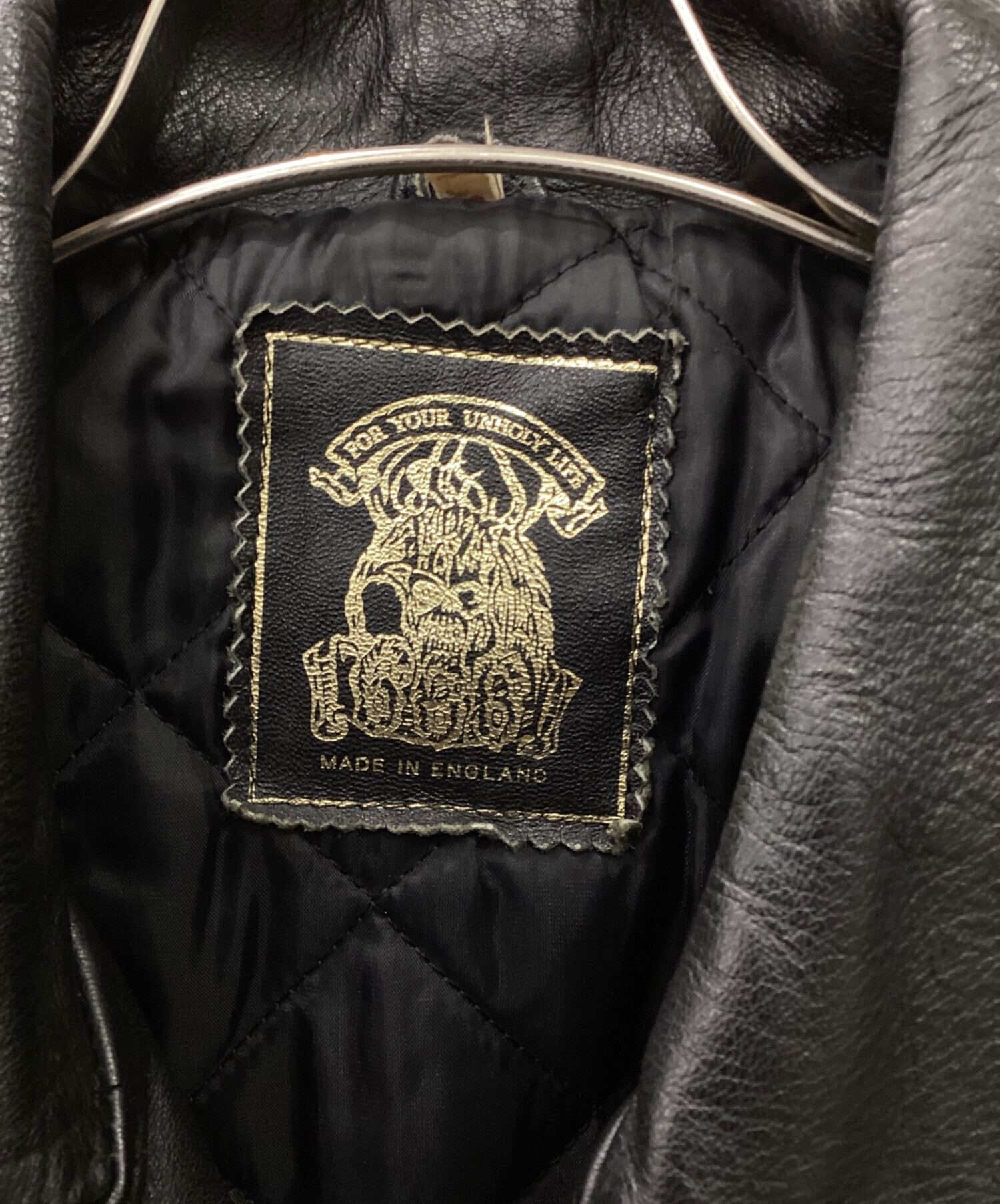 中古・古着通販】666 (666) レザーライダースジャケット ブラック