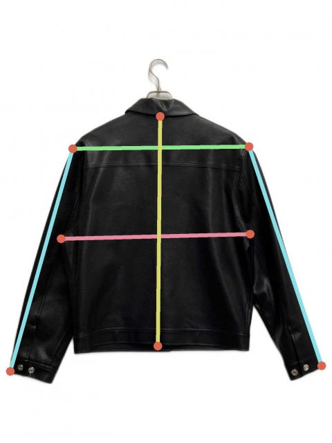 中古・古着通販】SATUR (セター) SYMBOL BROOCH FAUX LEATHER JACKET