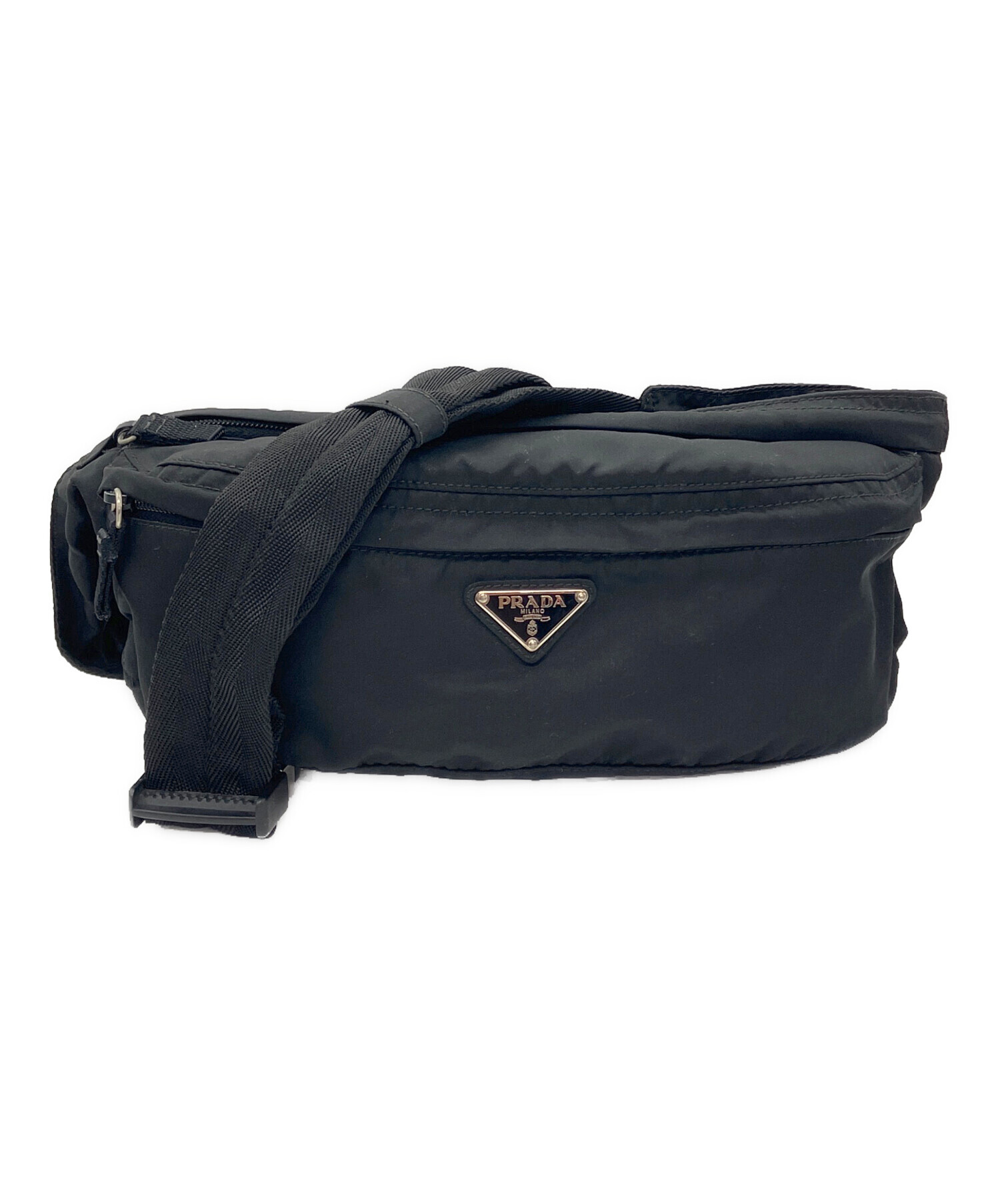 中古・古着通販】PRADA (プラダ) ナイロンウエストバッグ ブラック