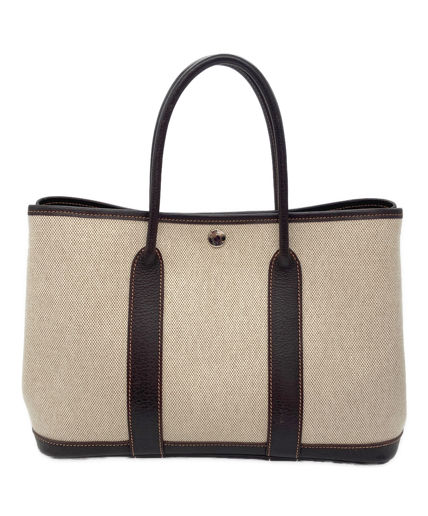 エルメス トートバッグ ベージュ ブラウン 中古・古着通販】HERMES (エルメス) トートバッグ ベージュ×ブラウン