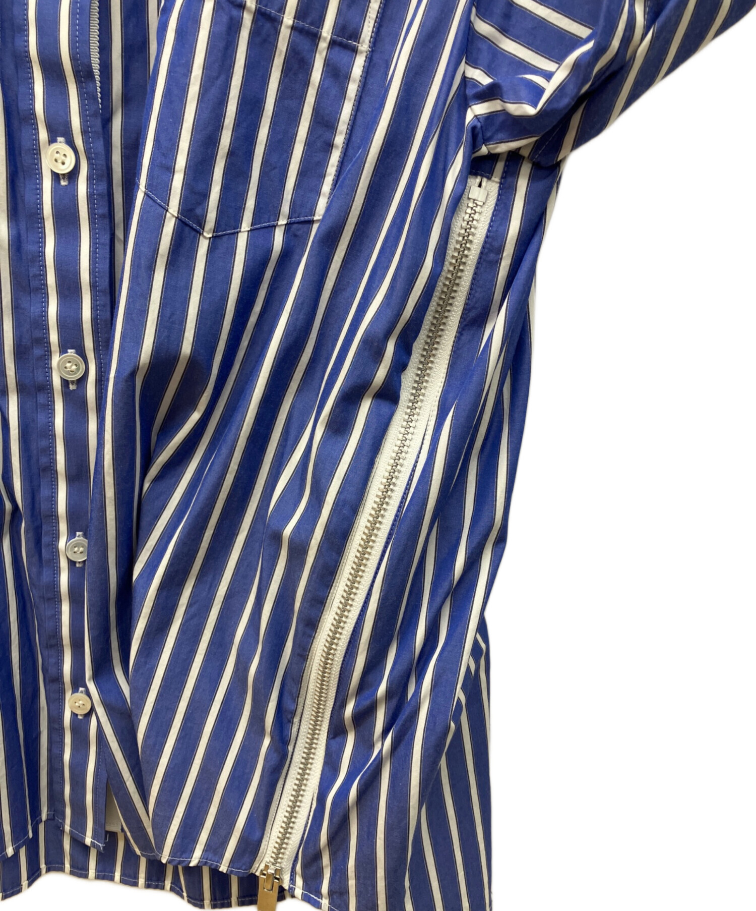 中古・古着通販】sacai (サカイ) ストライプシャツ ブルー×ホワイト