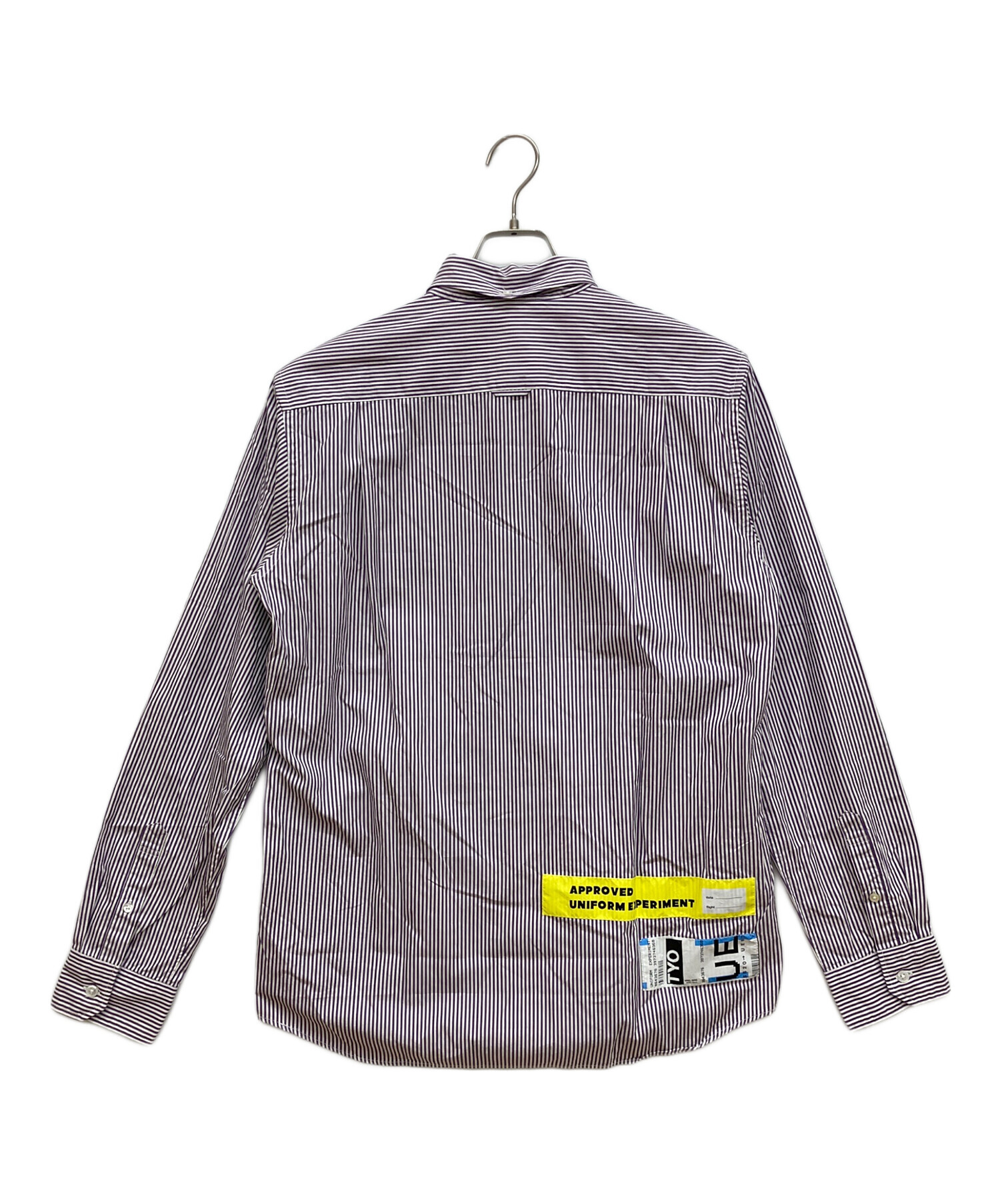 中古・古着通販】uniform experiment (ユニフォームエクスペリメント) BAGGAGE TAG B.D. SHIRT ストライプ長袖シャツ  パープル サイズ:3 未使用品｜ブランド・古着通販 トレファク公式【TREFAC FASHION】スマホサイト
