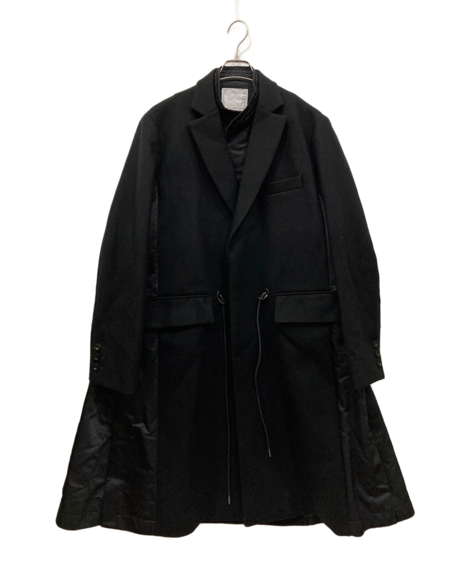 中古・古着通販】sacai (サカイ) Wool Melton Coat ブラック サイズ:2