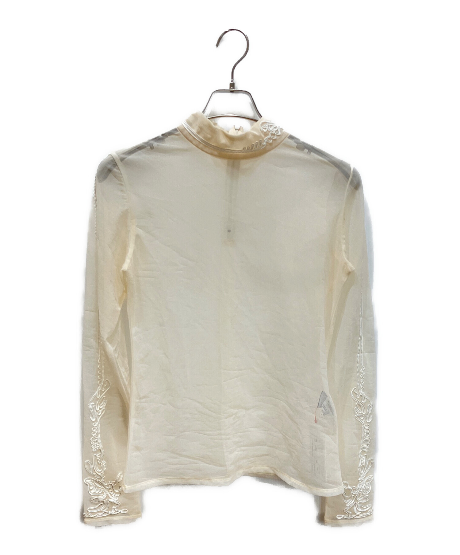 中古・古着通販】MURRAL (ミューラル) Scenery embroidery sheer top