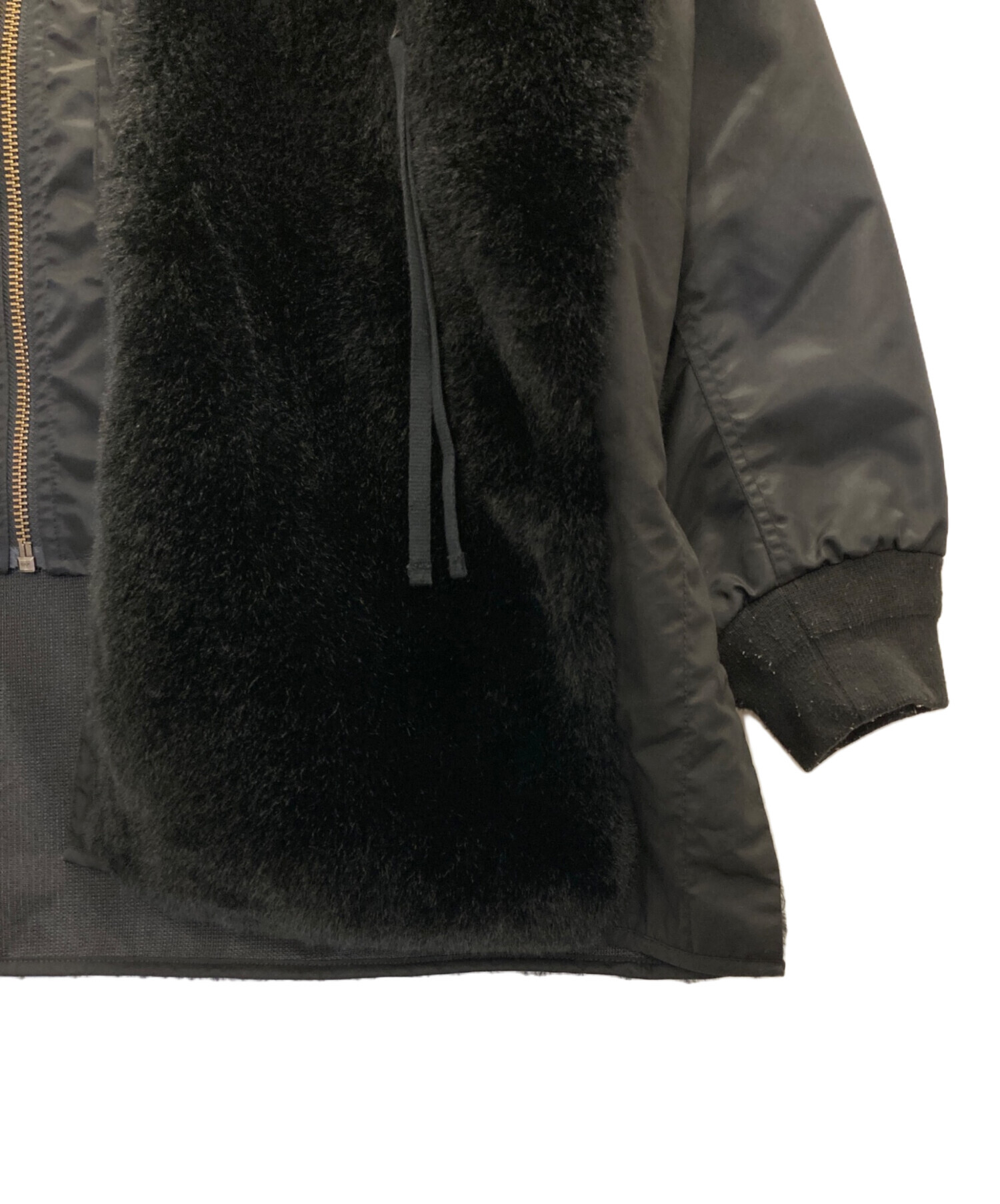 中古・古着通販】etsinta (エシンタ) ファー切替ジャケット ブラック