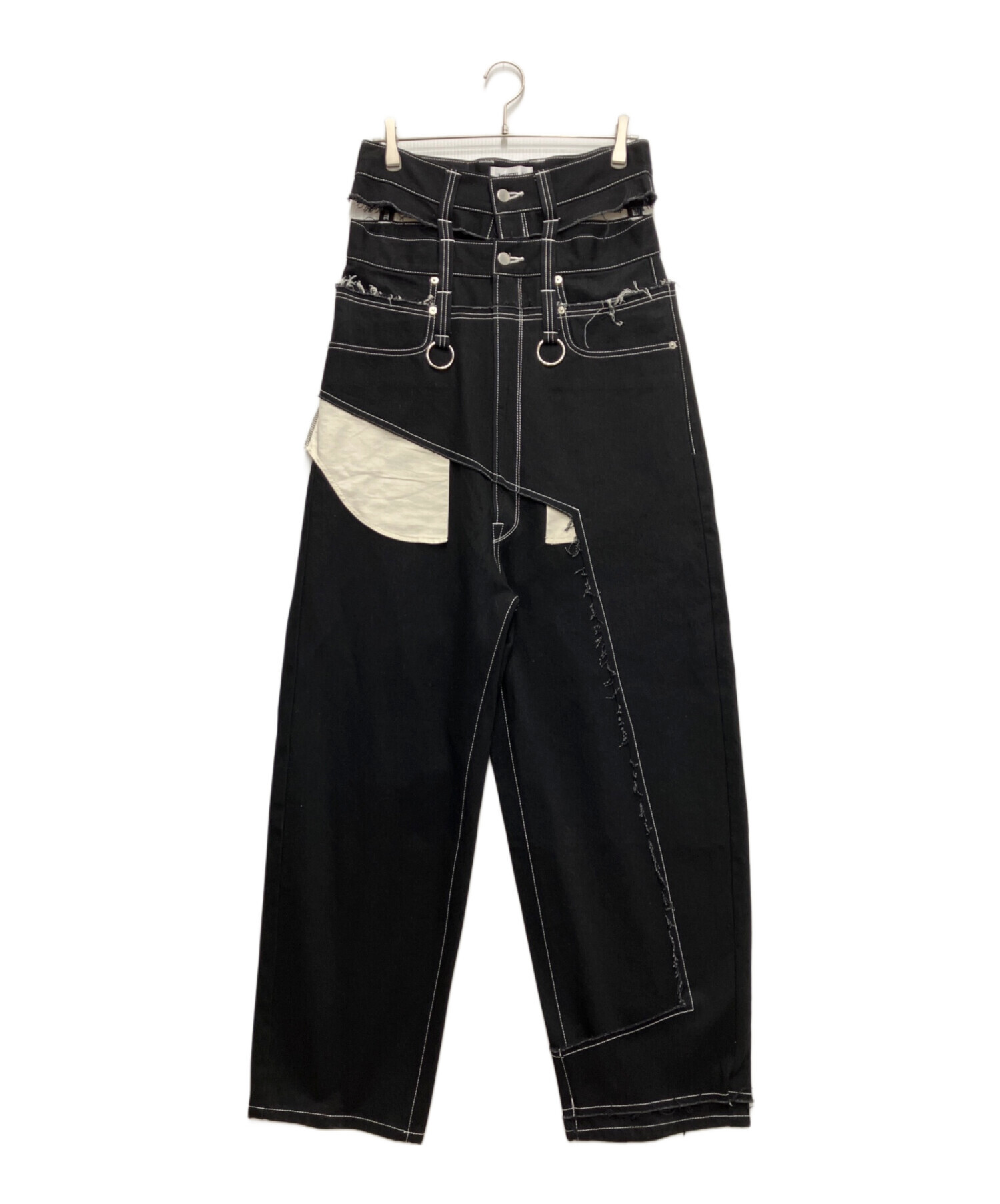 KIDILL キディル　袴パンツ　ブラックデニムパンツ 中古・古着通販】KIDILL (キディル) ドッキングデストロイデニム