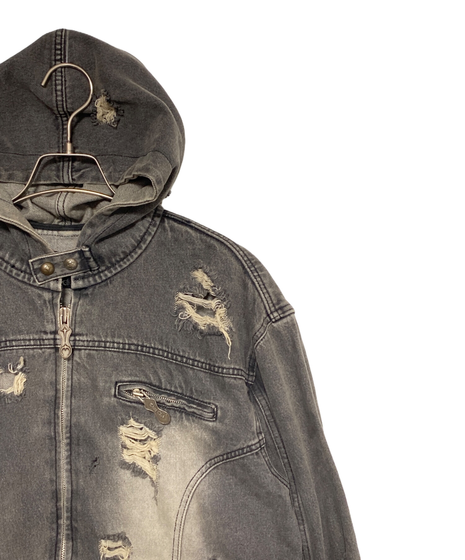 中古・古着通販】THUG CLUB (サグ クラブ) Rover Denim Zip-Up Hoodie 