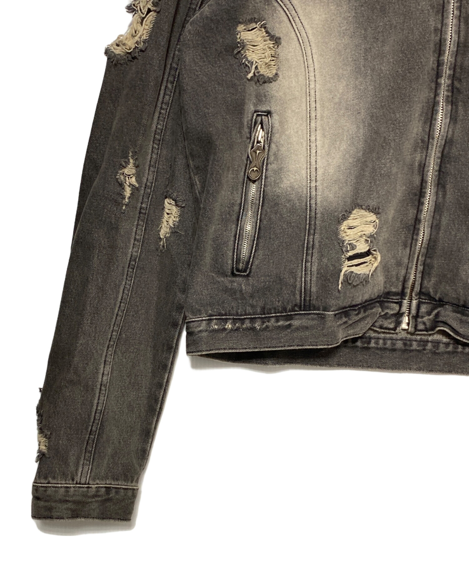 中古・古着通販】THUG CLUB (サグ クラブ) Rover Denim Zip-Up Hoodie 