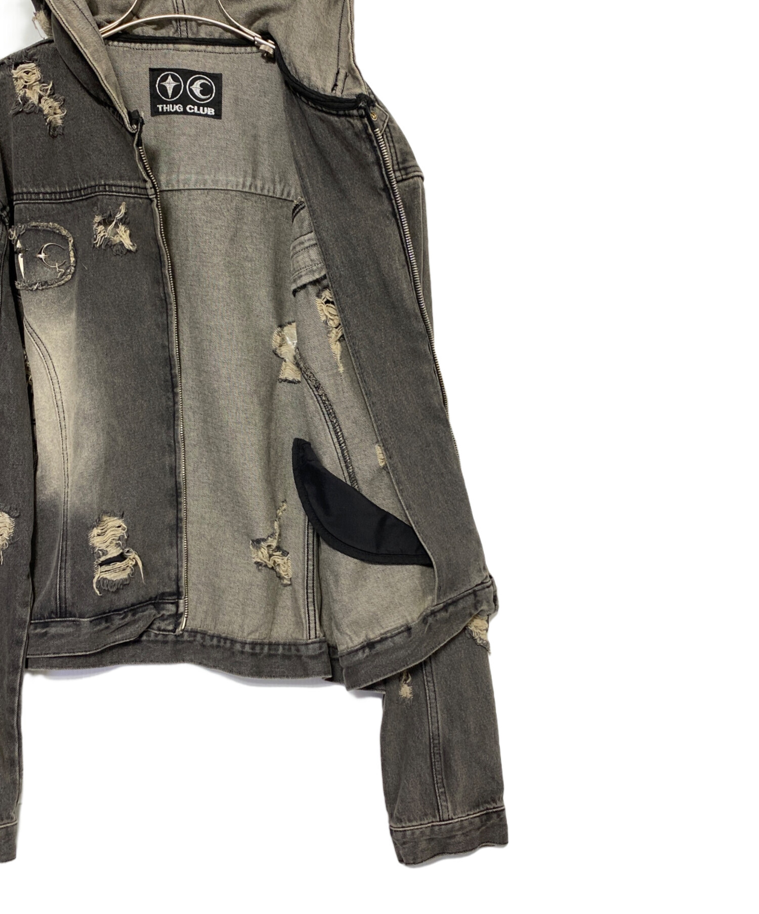 中古・古着通販】THUG CLUB (サグ クラブ) Rover Denim Zip-Up Hoodie 