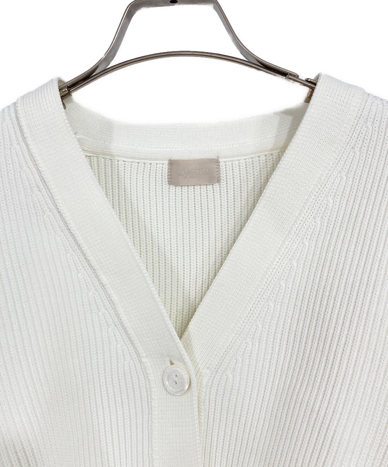 Cygne ホワイト カーディガン FREEサイズ