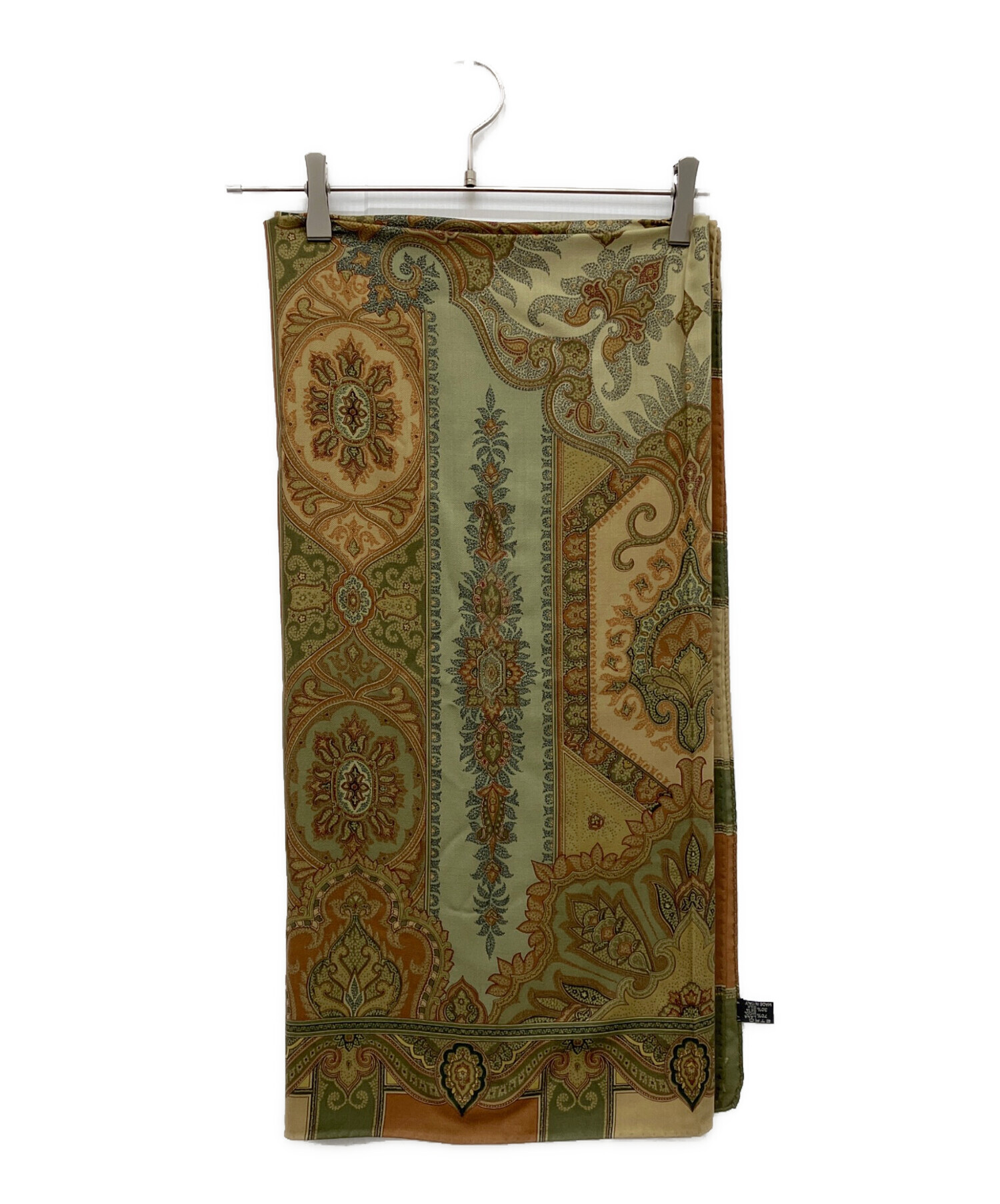中古・古着通販】ETRO (エトロ) ウールシルク大判スカーフ カーキ