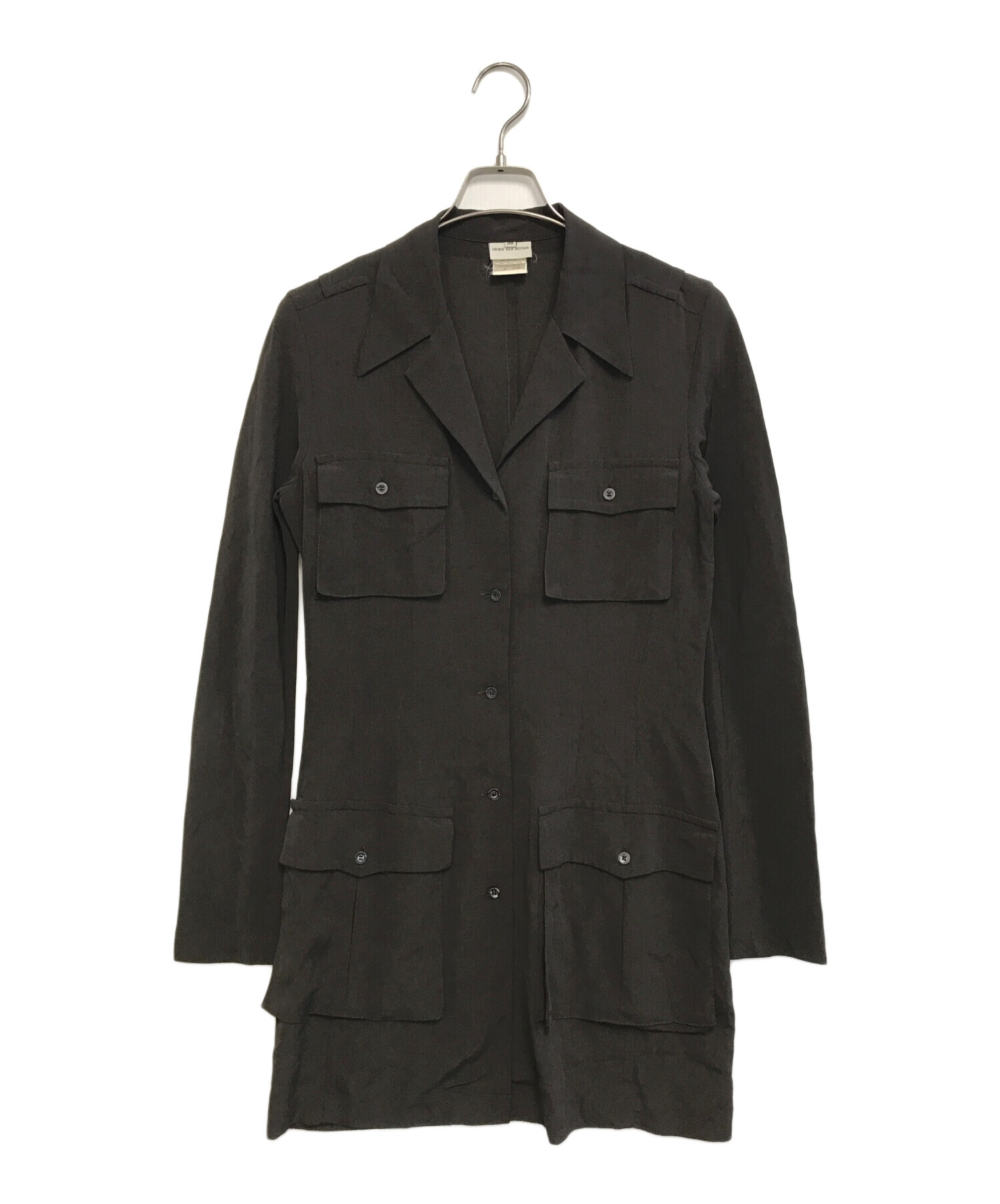 【美品】DRIES VAN NOTEN ブラウン 長袖 シャツワンピース 中古・古着通販】DRIES VAN NOTEN (ドリスヴァンノッテン) シャツ