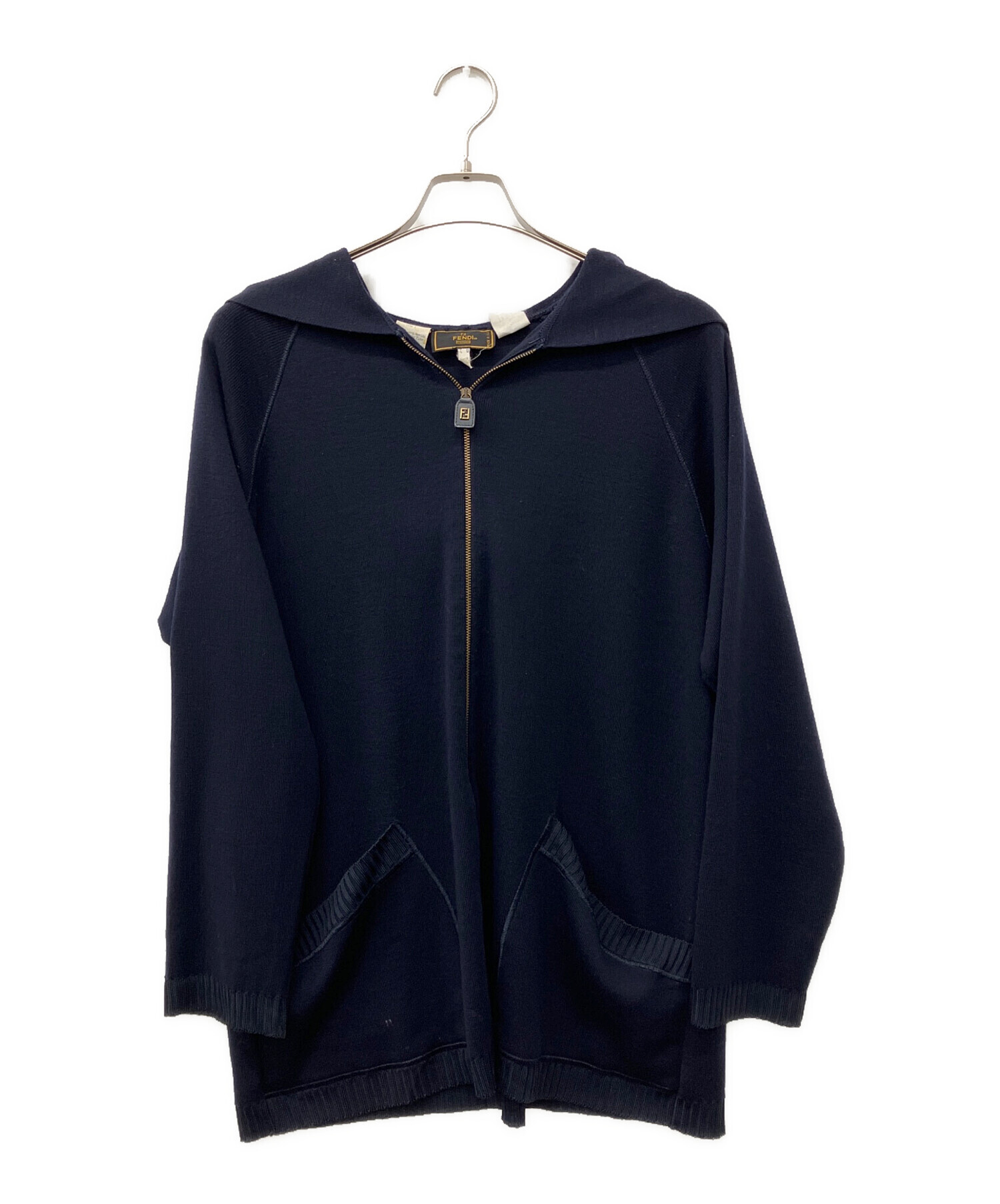 中古・古着通販】FENDI (フェンディ) ニットパーカー ネイビー サイズ
