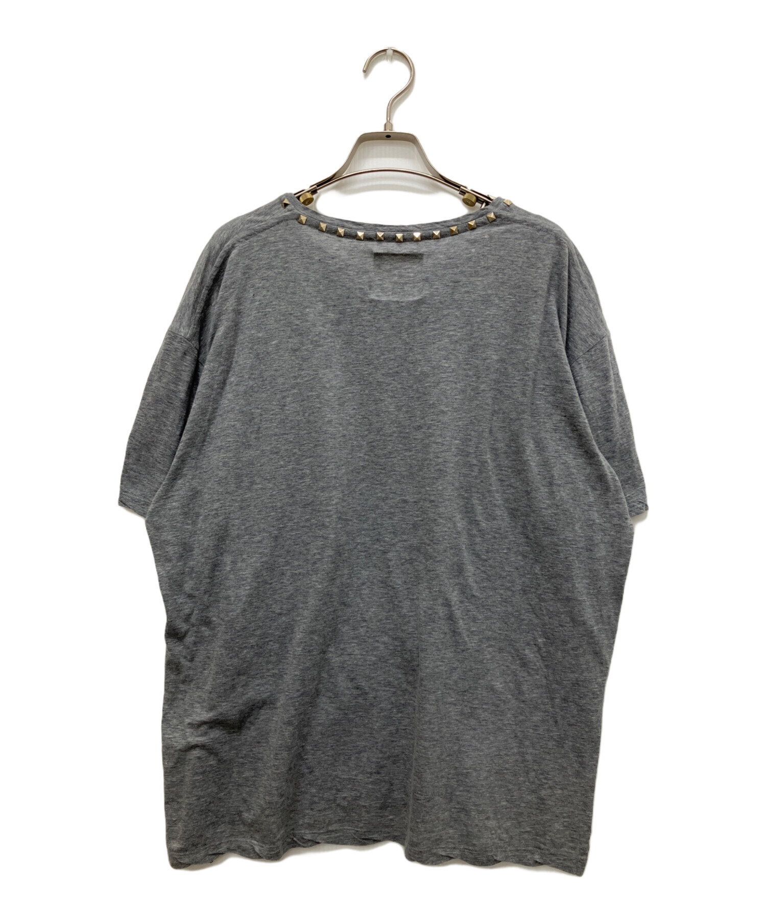 中古・古着通販】VALENTINO (ヴァレンティノ) スタッズTシャツ グレー 